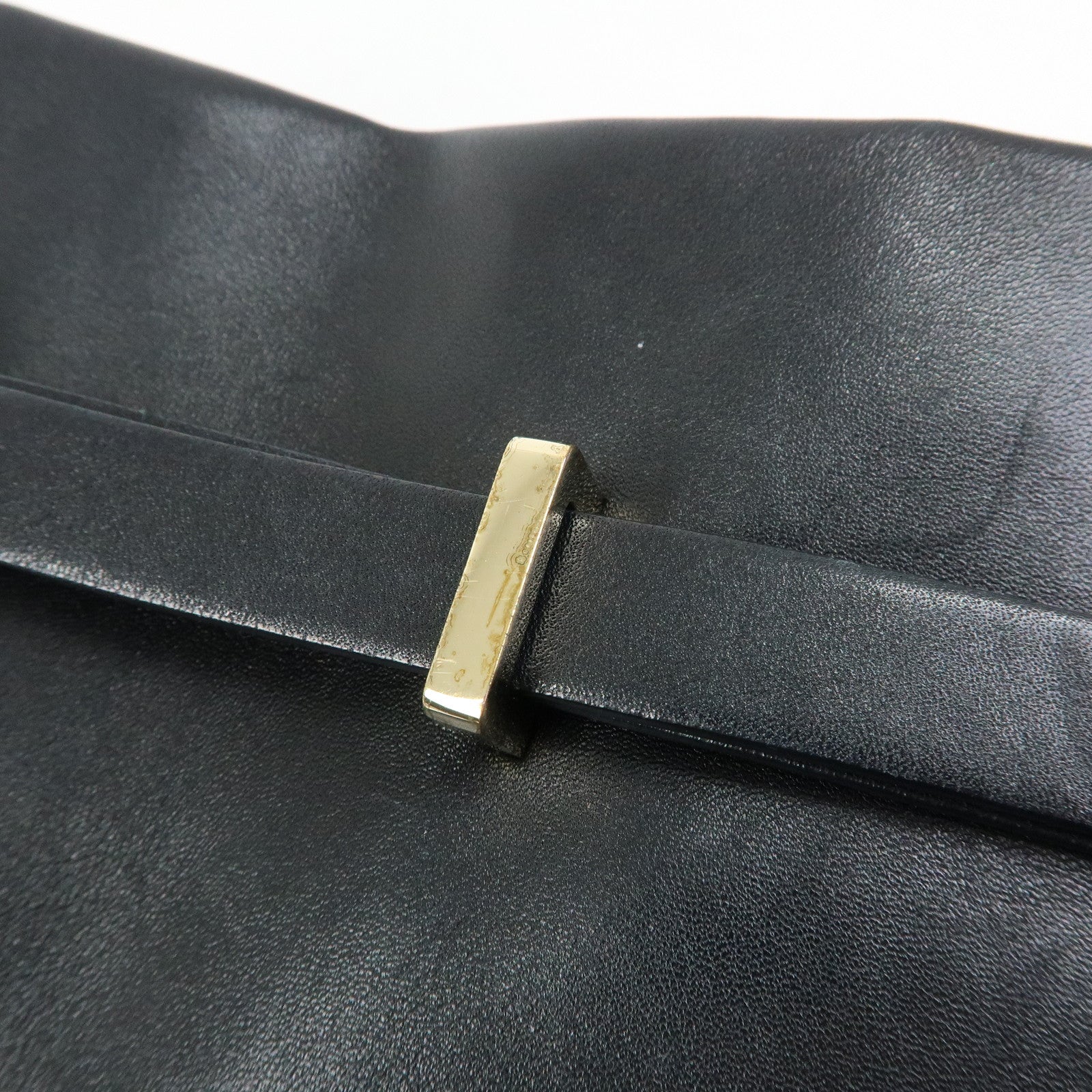 Tiffany & Co Logo Leather Shoulder Bag Crossbody Bag Black