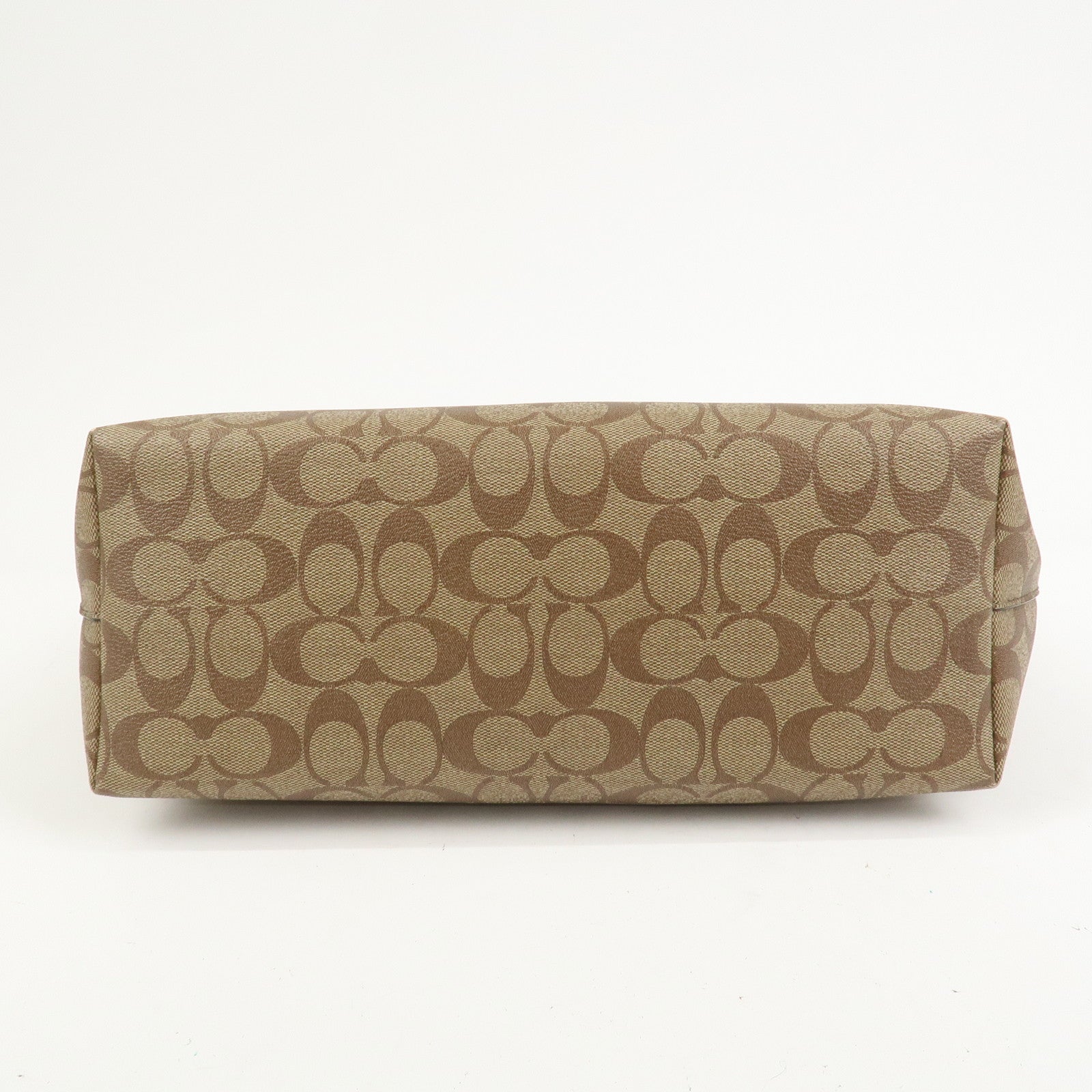 COACH Signature PVC Embossed Leather Tote Bag Shoulder Bag Brown