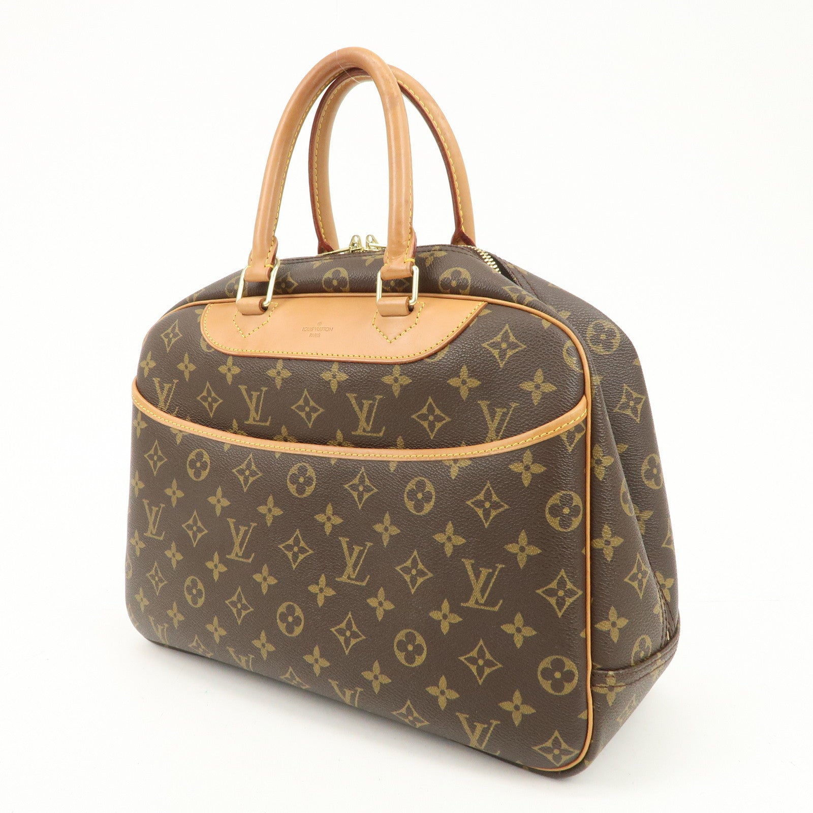 Louis Vuitton Monogram Deauville Hand Bag Brown M47270 Used