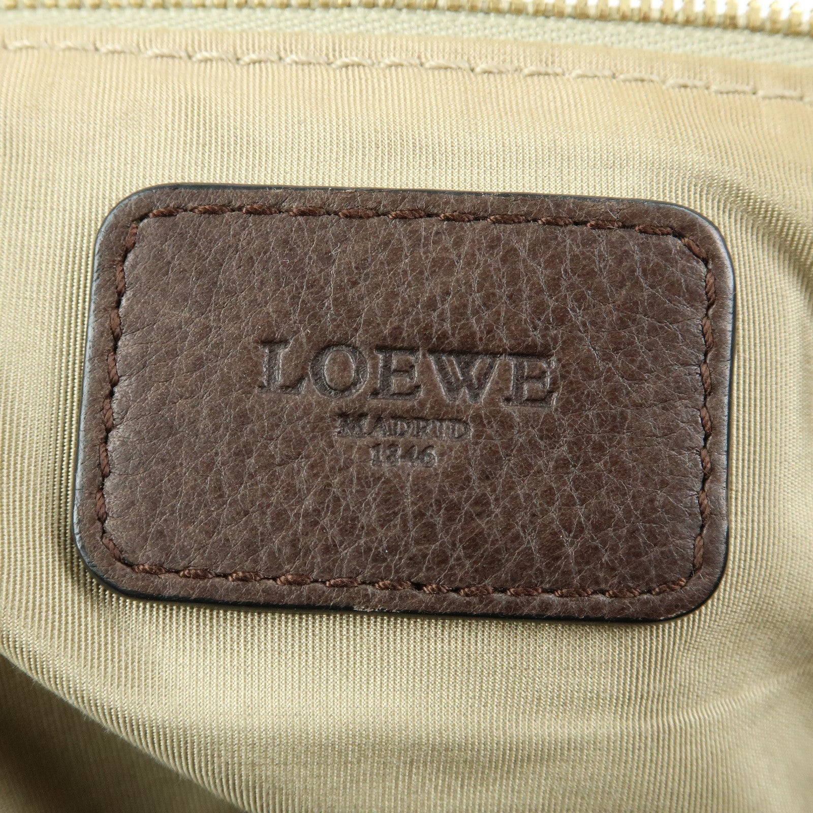 LOEWE MADRID1846 Leather Tote Bag Hand Bag Brown