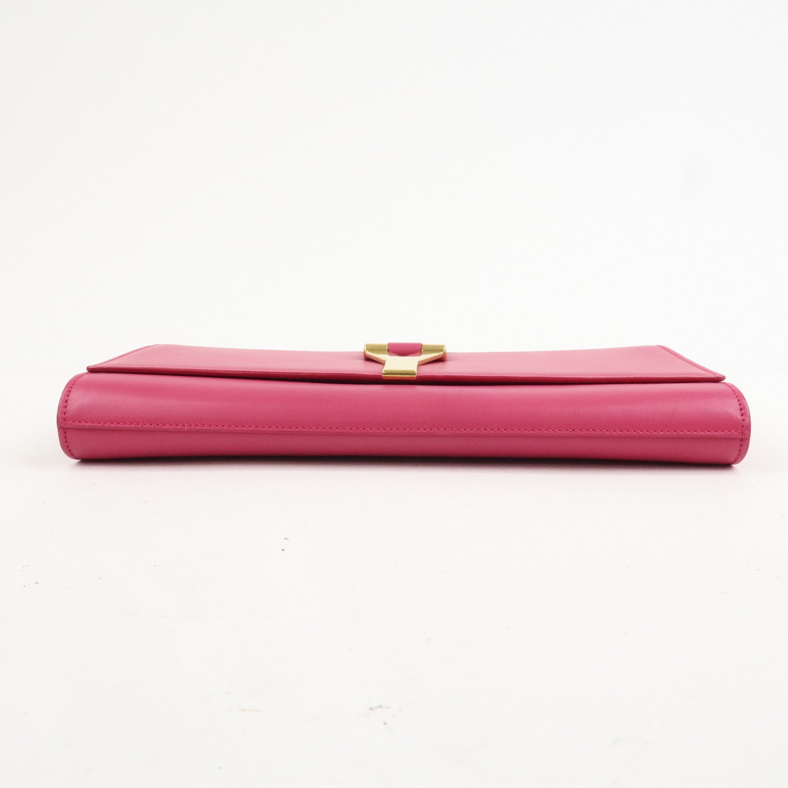 SAINT LAURENT PARIS Leather Clutch Bag Y Line Pink 311213