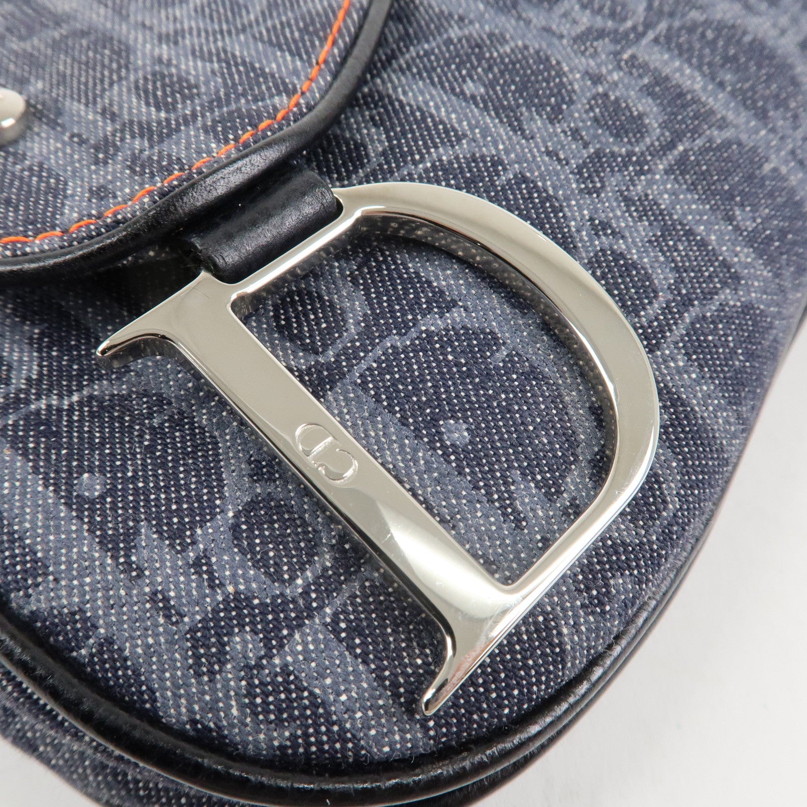 Christian Dior Flight Line Trotter Canvas Leather Shoulder Bag Denim Used