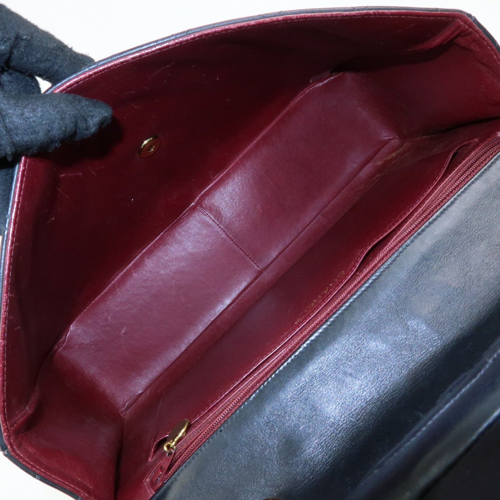 CHANEL Jumbo Matelasse 34 Lamb Skin Chain Shoulder Bag Black A01094