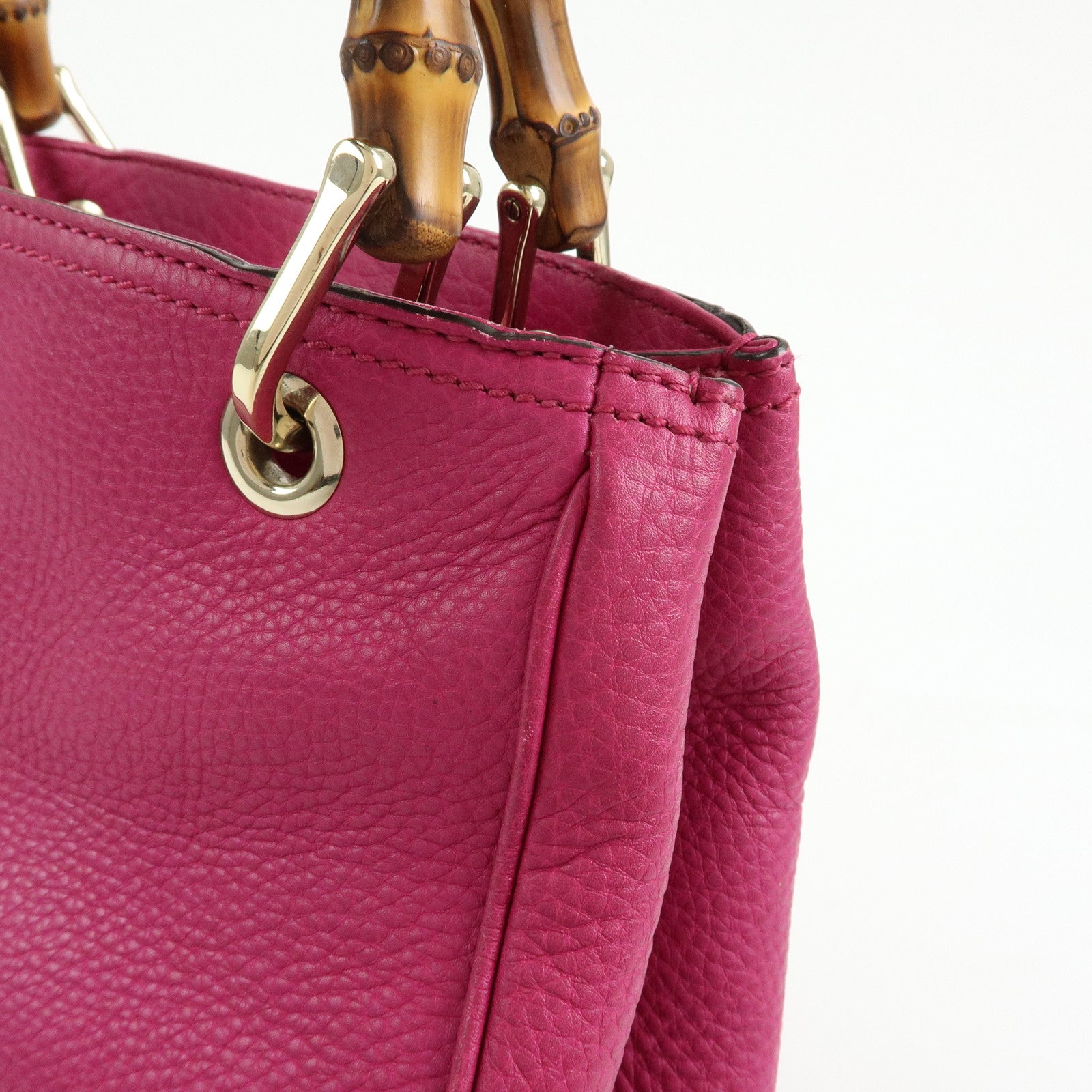 GUCCI Bamboo Leather 2Way Bag Tote Bag Shoulder Bag Pink 336032