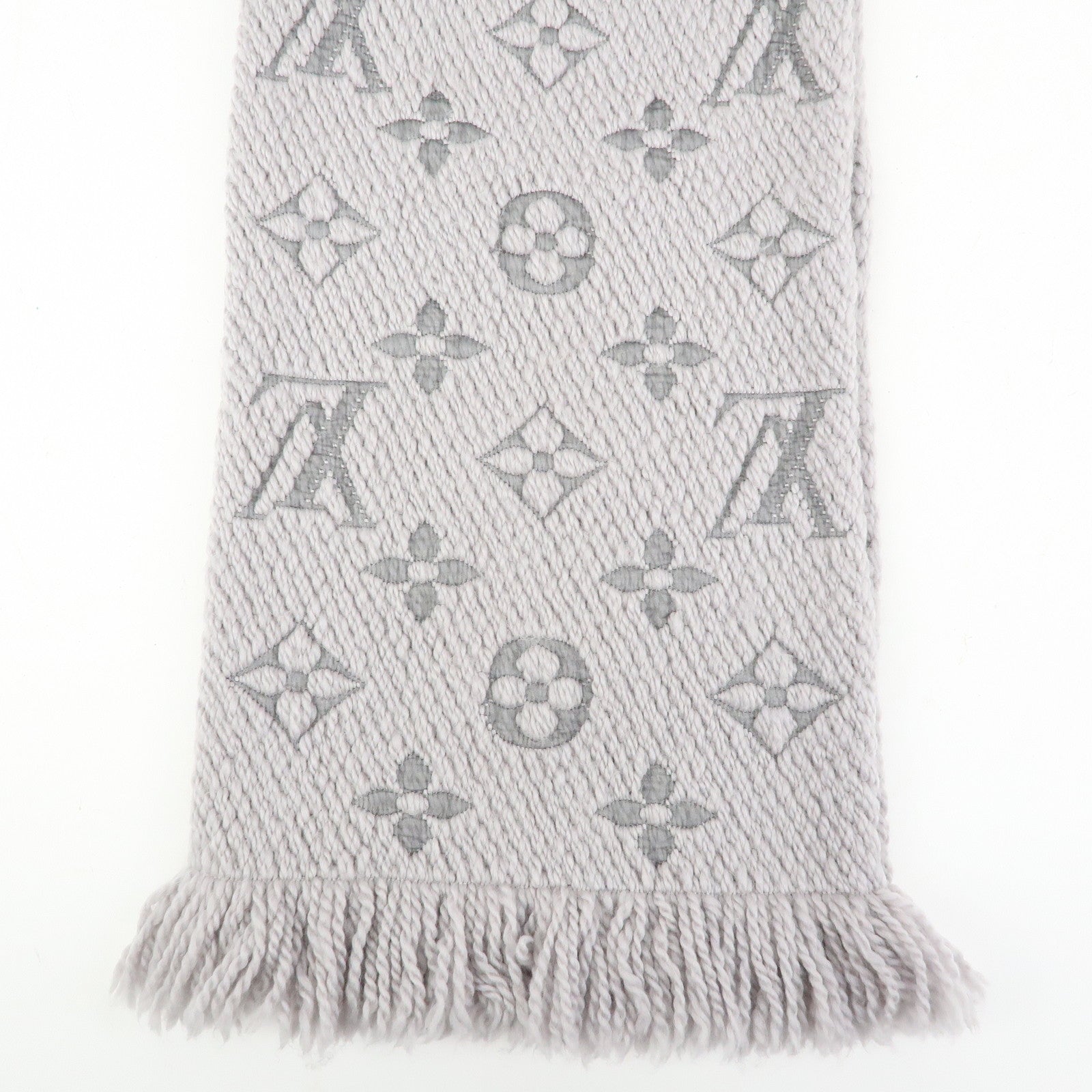 Louis Vuitton Monogram Escharp Logomania Scarf Gris Perle M74742