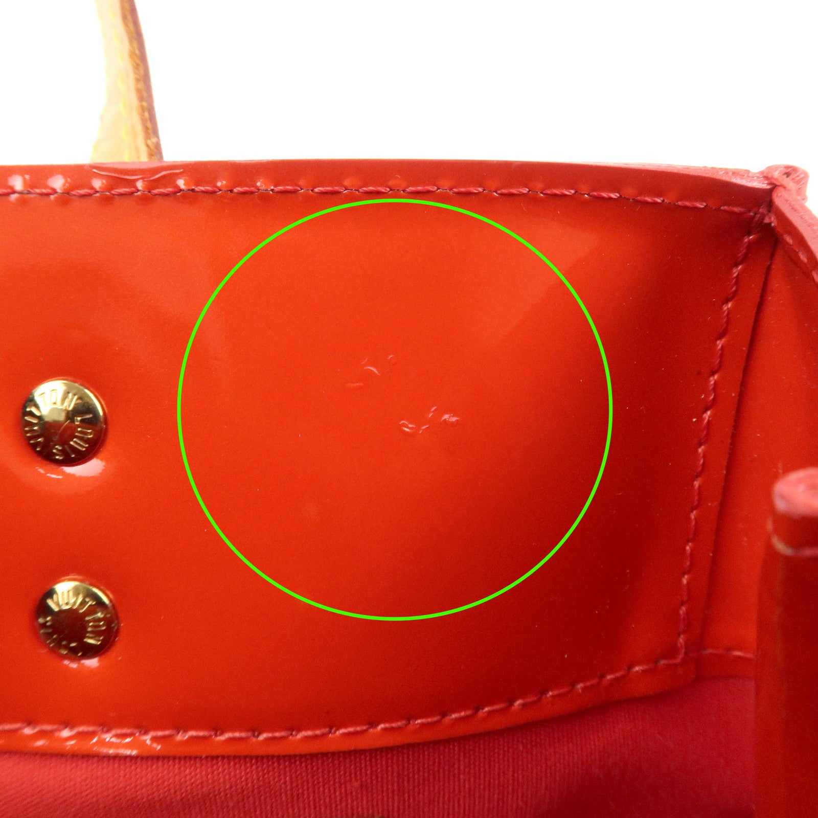 Louis Vuitton Monogram Vernis Leather Lead PM Hand Bag Rouge M91088