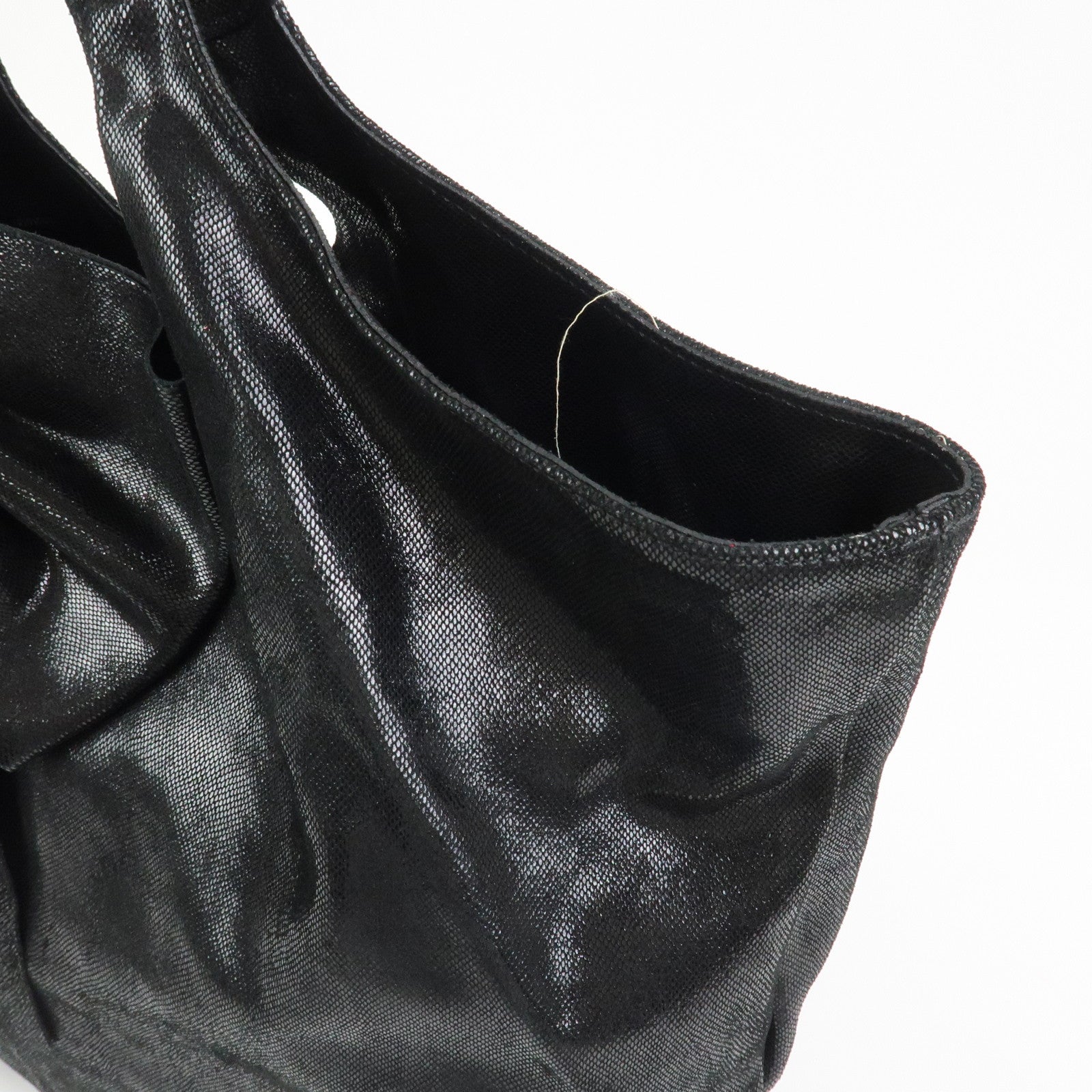 VALENTINO RED Valentino Leather Ribbon Tote Bag Shoulder Bag Black