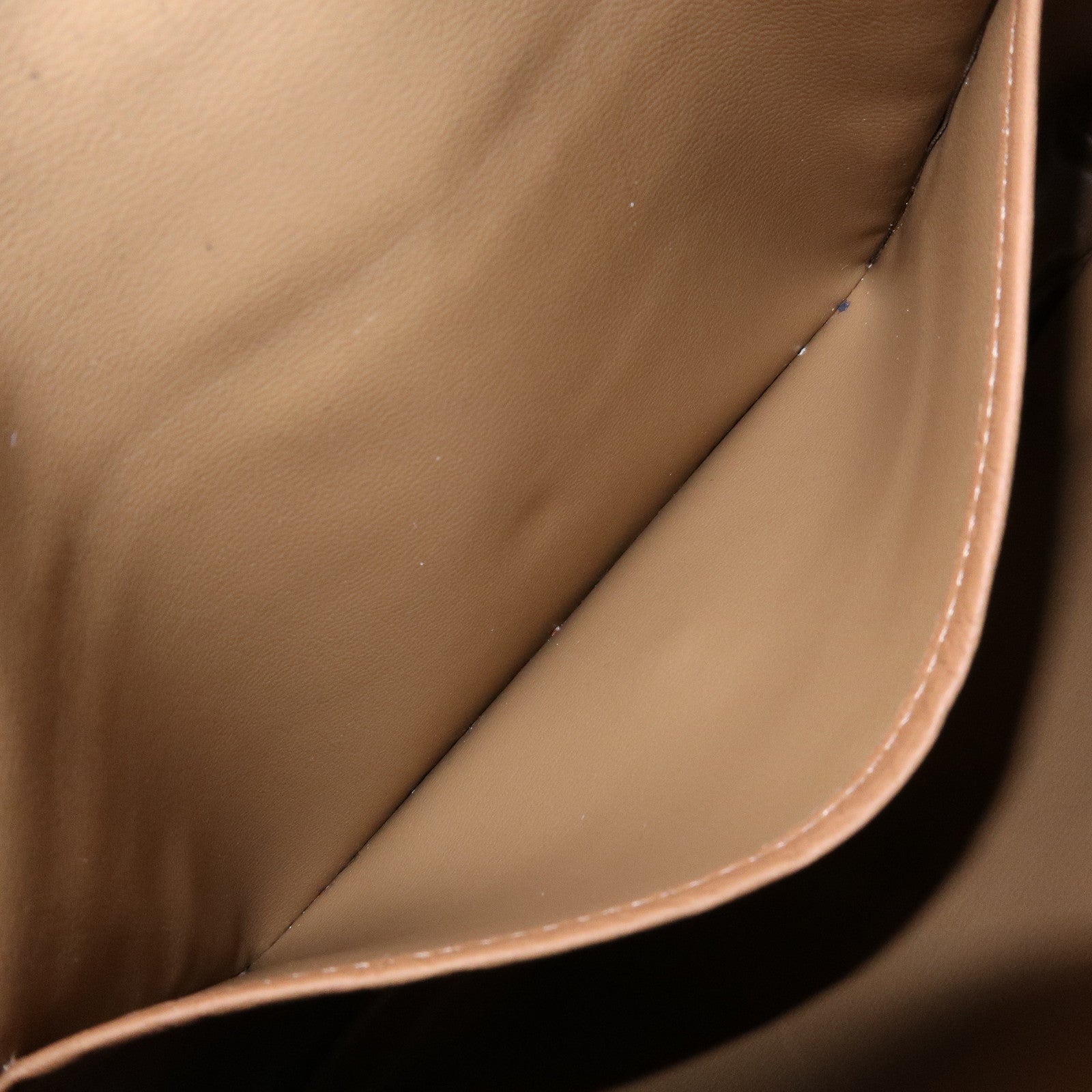 CELINE Macadam PVC Leather Clutch Bag Pouch Brown