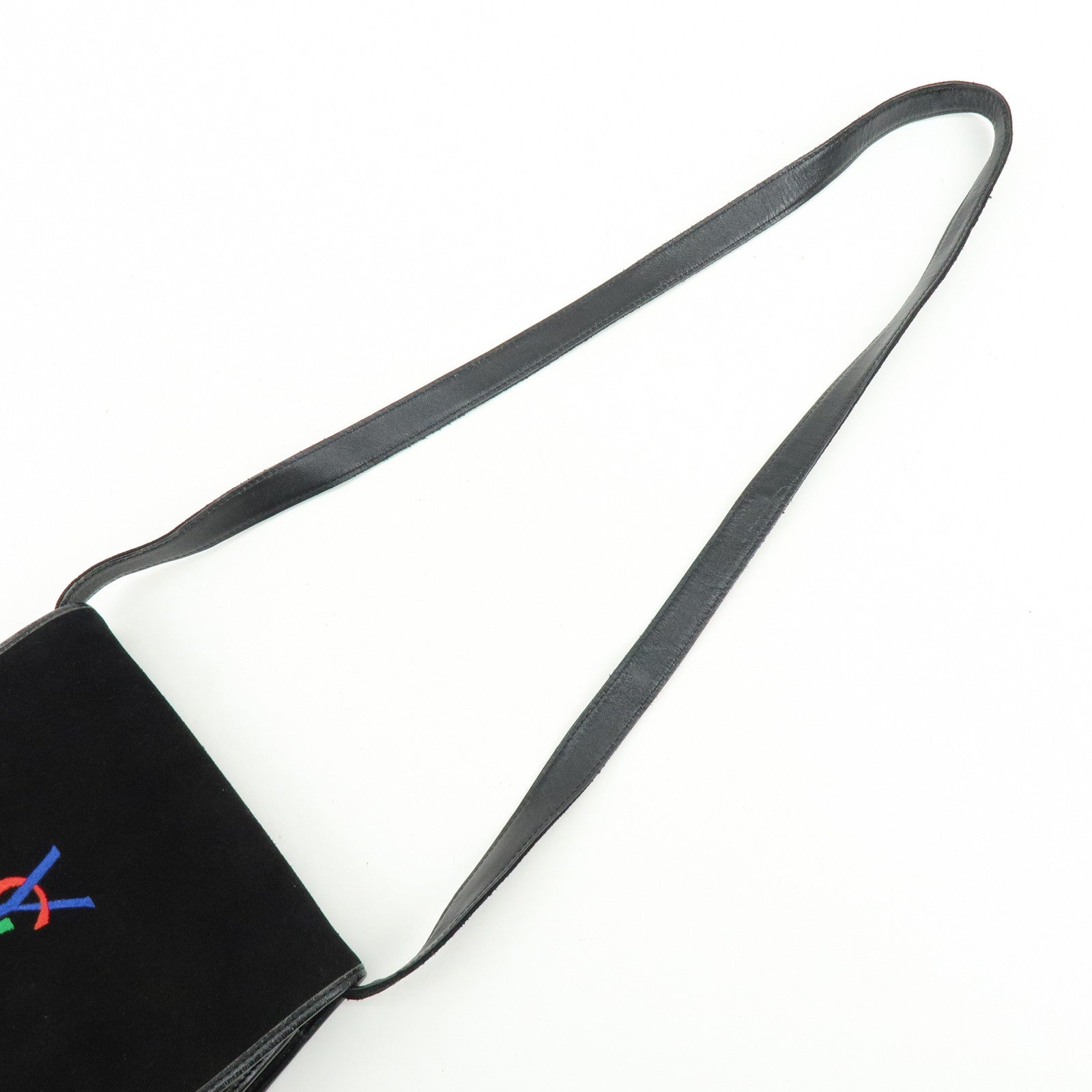 SAINT LAURENT PARIS Cassandra Suede Shoulder Crossbody Bag Black