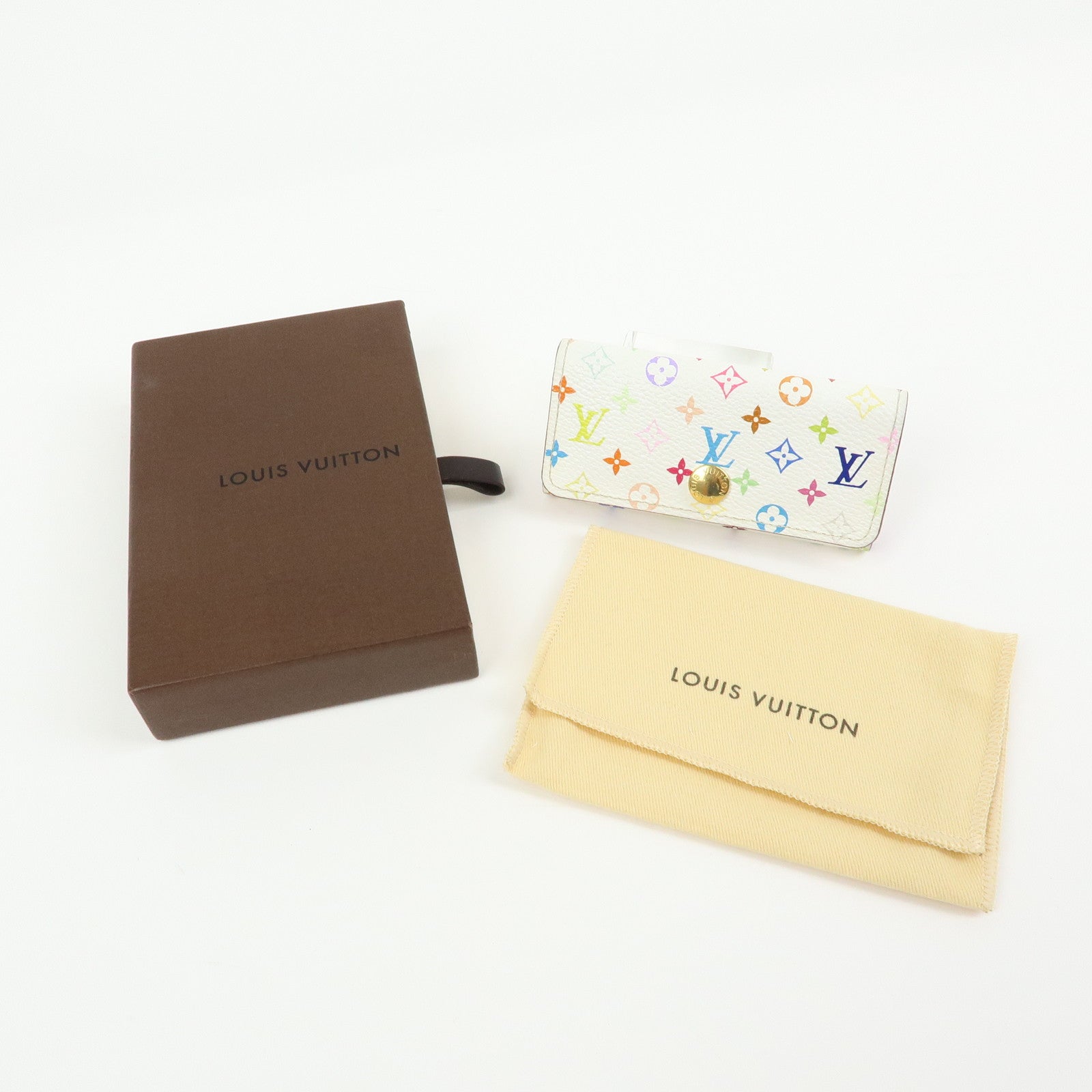 Louis Vuitton Monogram Multicolor Multiclés 4 Key Case Blanc M60043