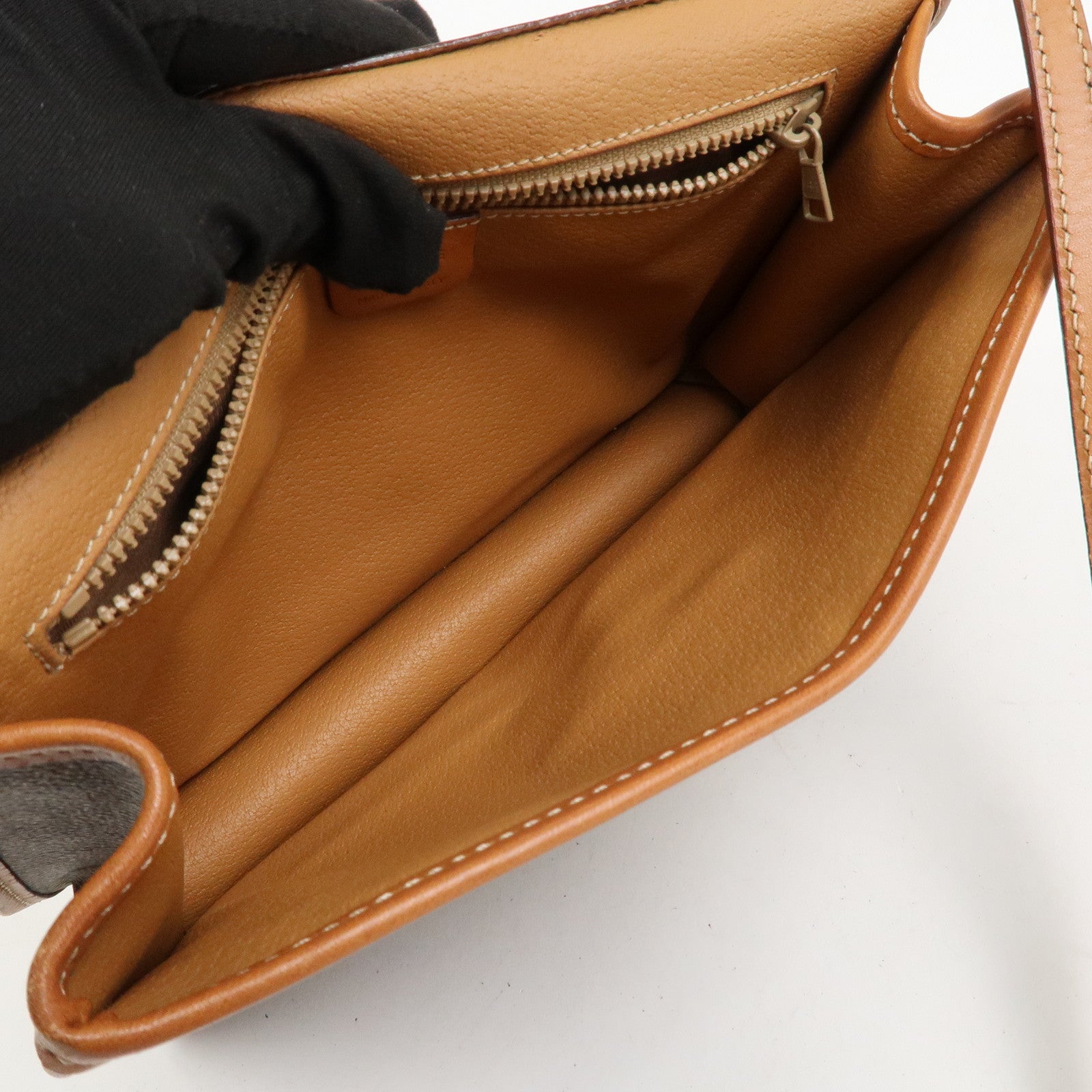 CELINE Macadam PVC Canvas Leather 2WAY Bag Shoulder Bag Brown