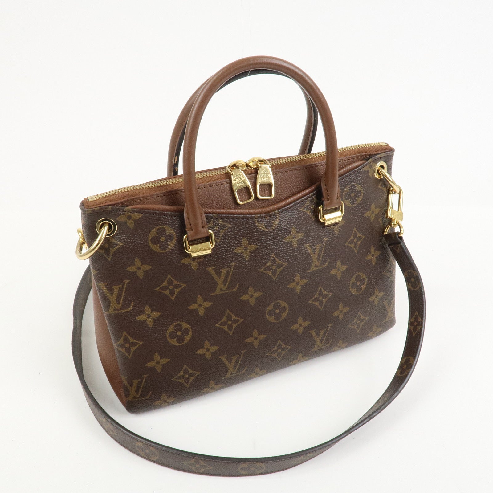 Louis Vuitton Monogram Pallas BB 2Way Bag Hand Bag Brown M43235