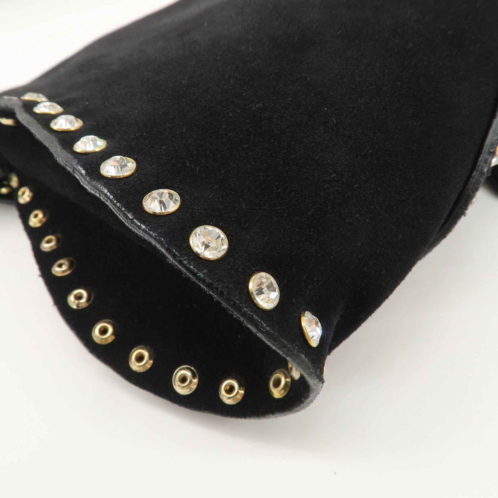 CELINE Paulbot Suede Shoulder Bag Hand Bag Black Used