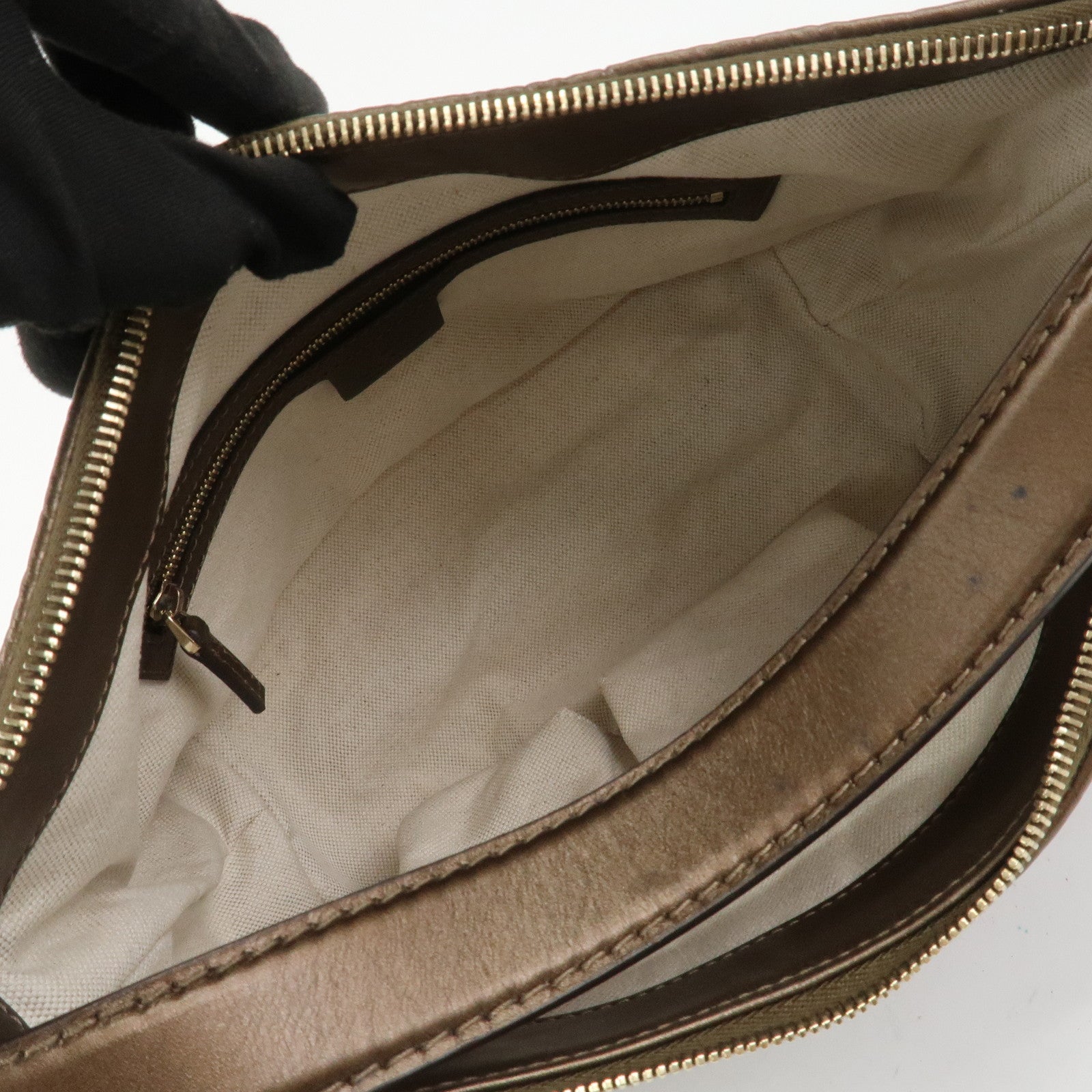 GUCCI Guccissima Bamboo Leather Shoulder Bag Hand Bag Bronze 269959