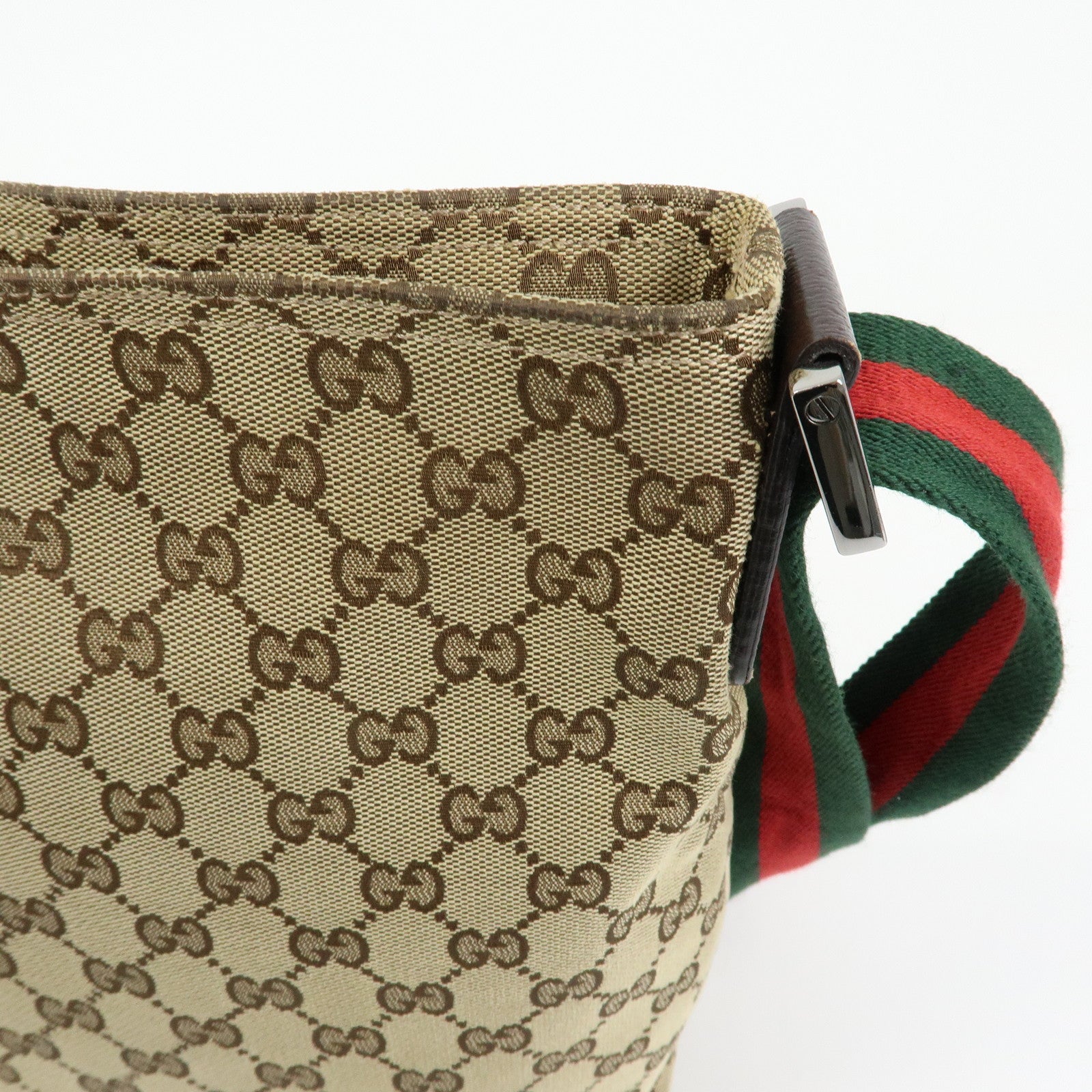 GUCCI Sherry GG Canvas Leather Shoulder Crossbody Bag Beige189751