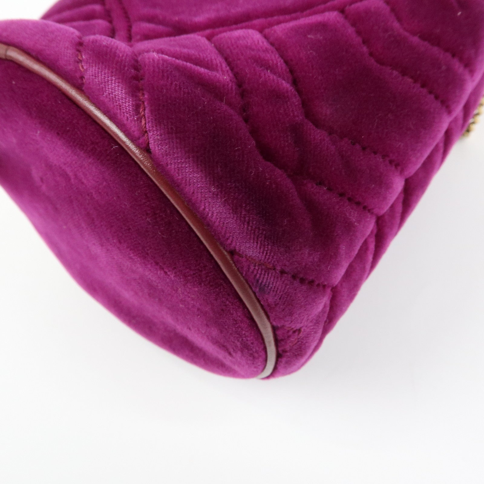 GUCCI GG Marmont Velvet Leather Small Bucket Chain Bag 575163