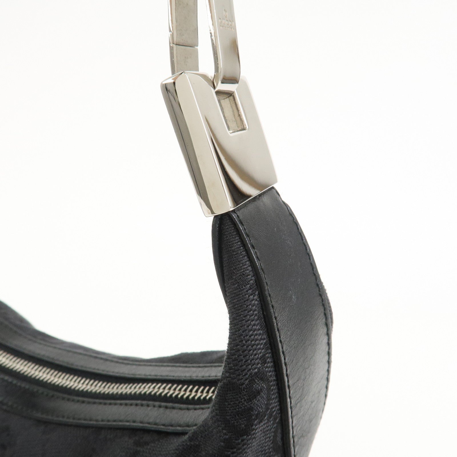 GUCCI Logo GG Canvas Leather Shoulder Bag Hand Bag Black 001.3814