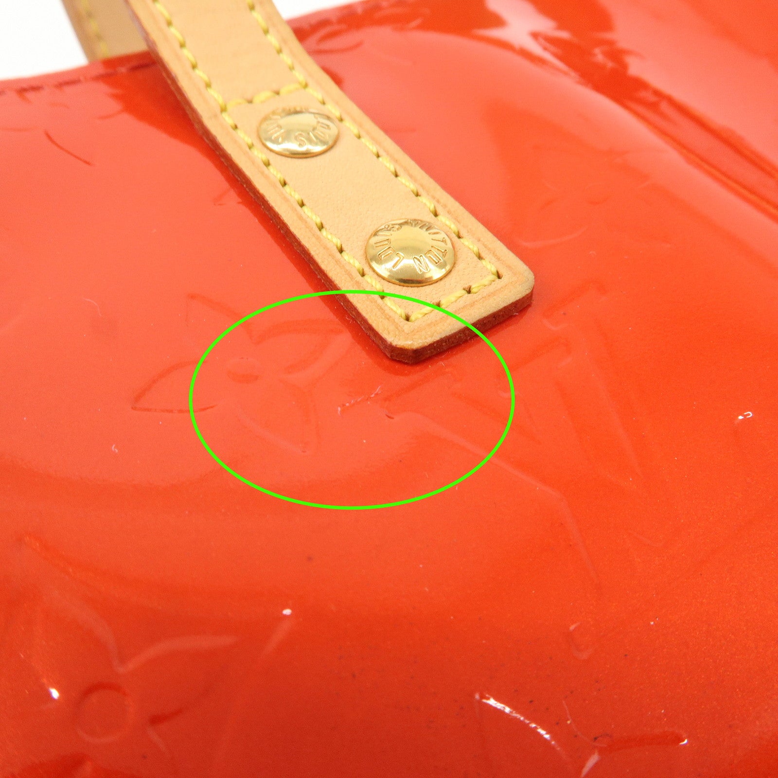 Louis Vuitton Monogram Vernis Lead PM Hand Bag Rouge M91088