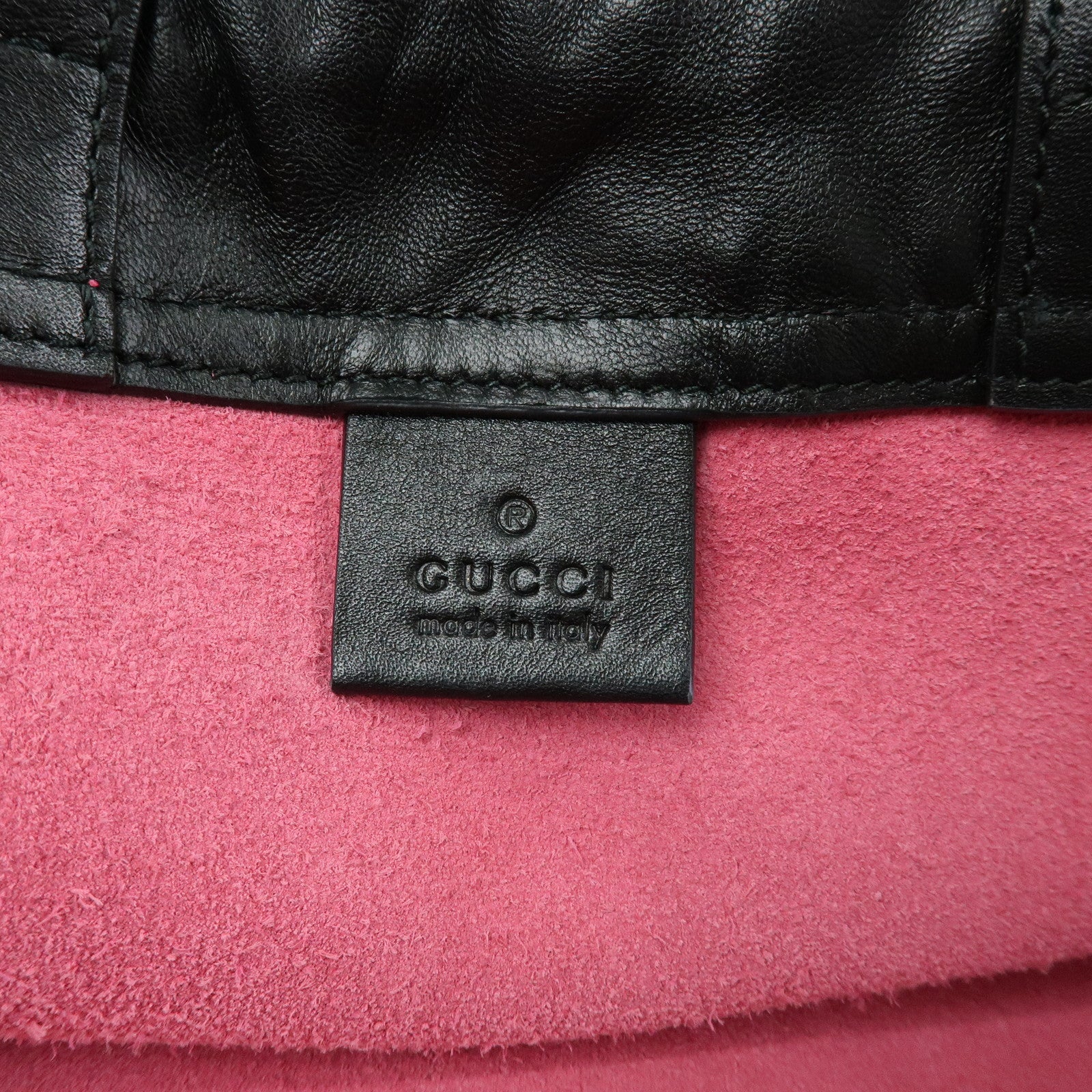 GUCCI Sherry Vintage Logo Leather Backpack Pink 516639
