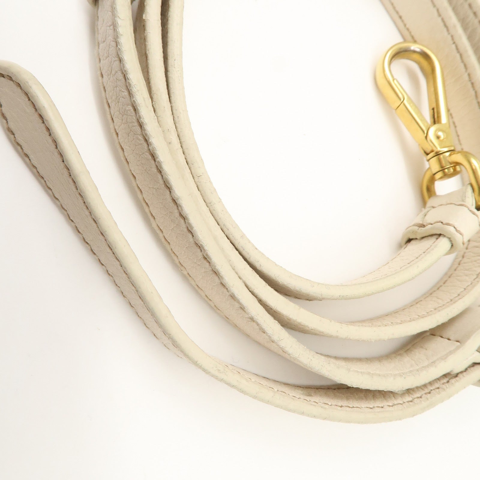 PRADA Leather 2Way Bag Tote Bag Brown White BN1773 Used