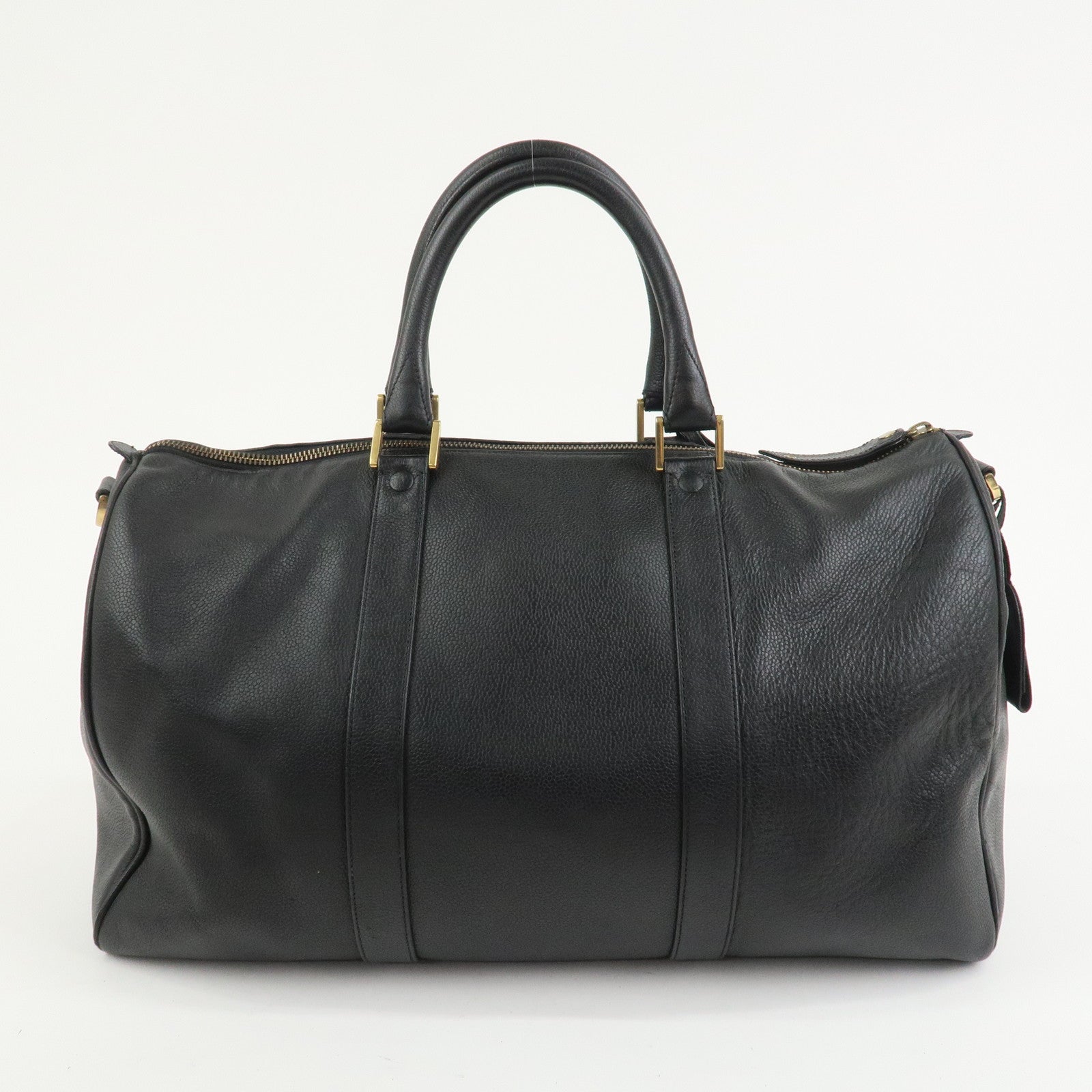 CHANEL COCO Mark Caviar skin Boston Bag Black Gold