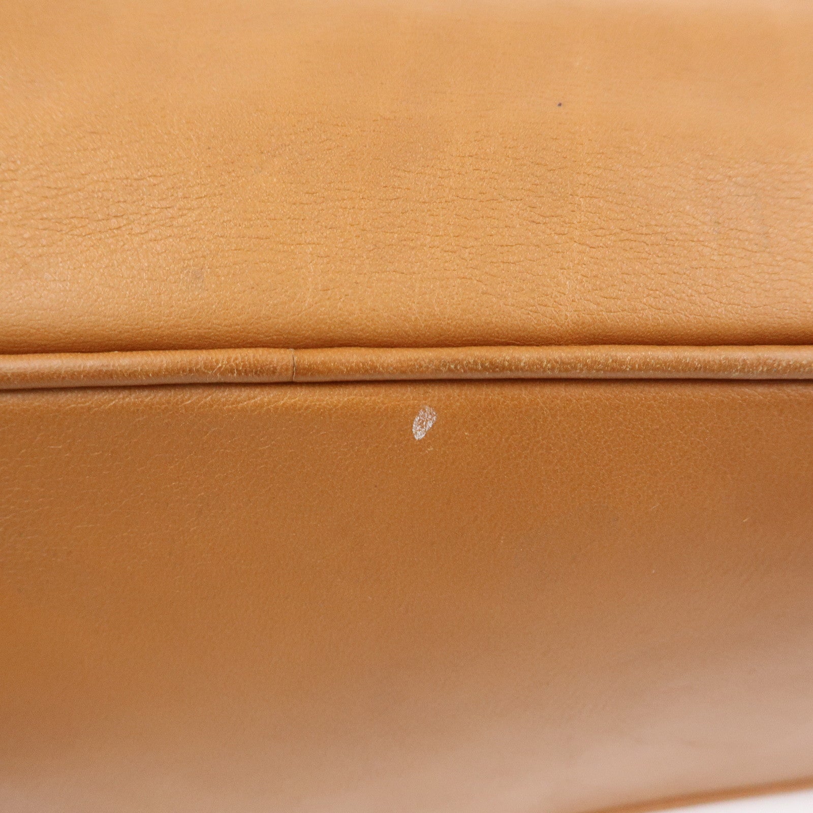 CELINE Leather Hand Bag Shoulder Bag Camel