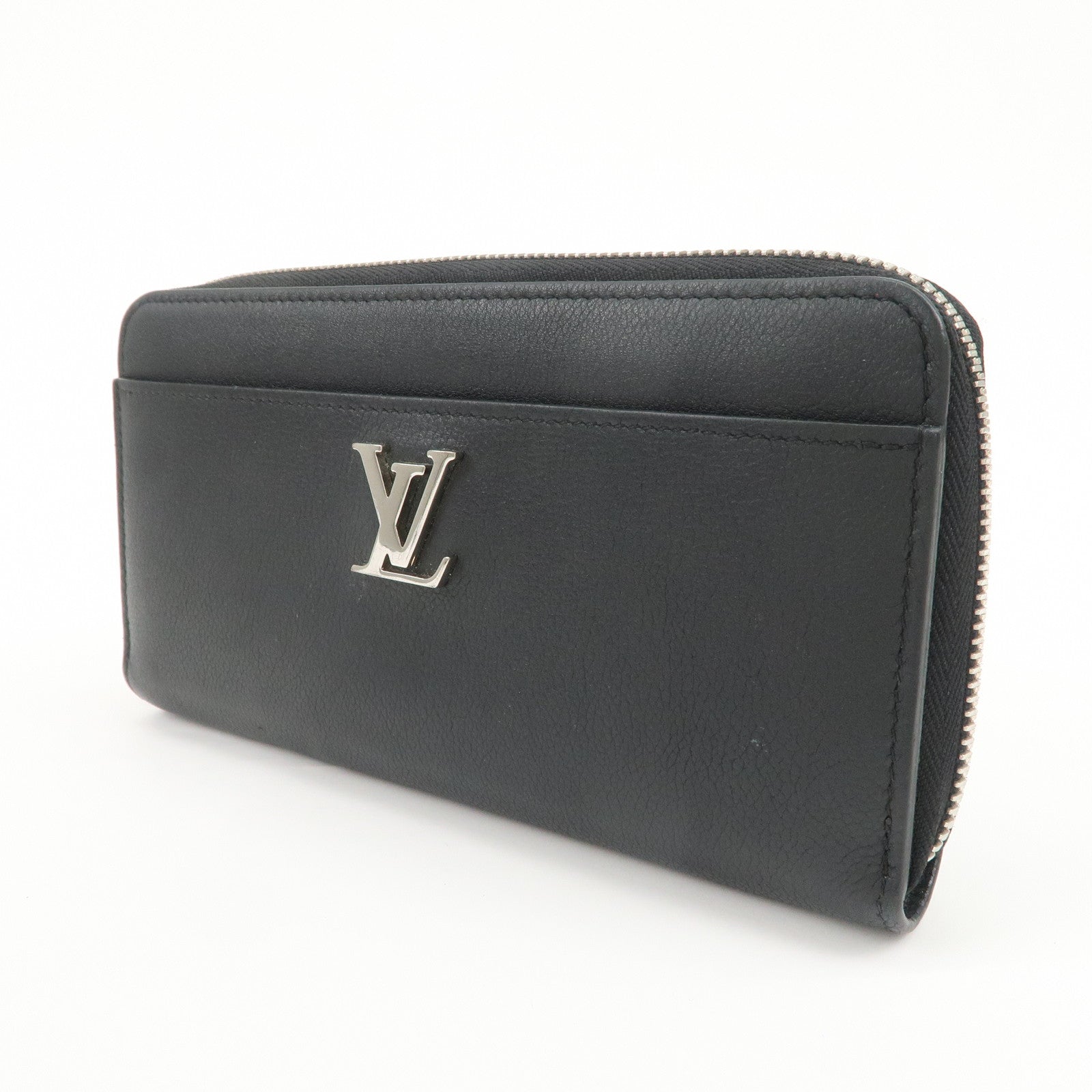 Louis Vuitton Lockme Leather Round Zippy Long Wallet Noir M62622