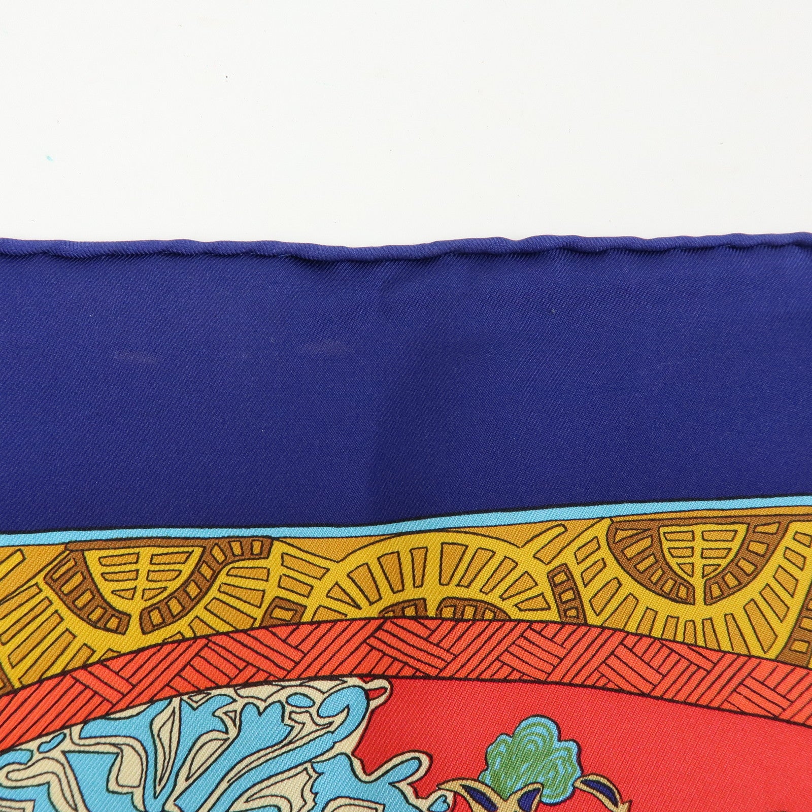 HERMES Carre 90 Silk 100% Scarf ART des STEPPES Horse Print Navy