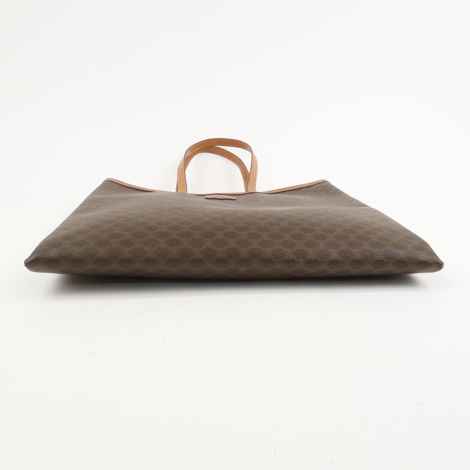 CELINE Macadam PVC Canvas Leather Tote Bag Shoulder Bag Brown