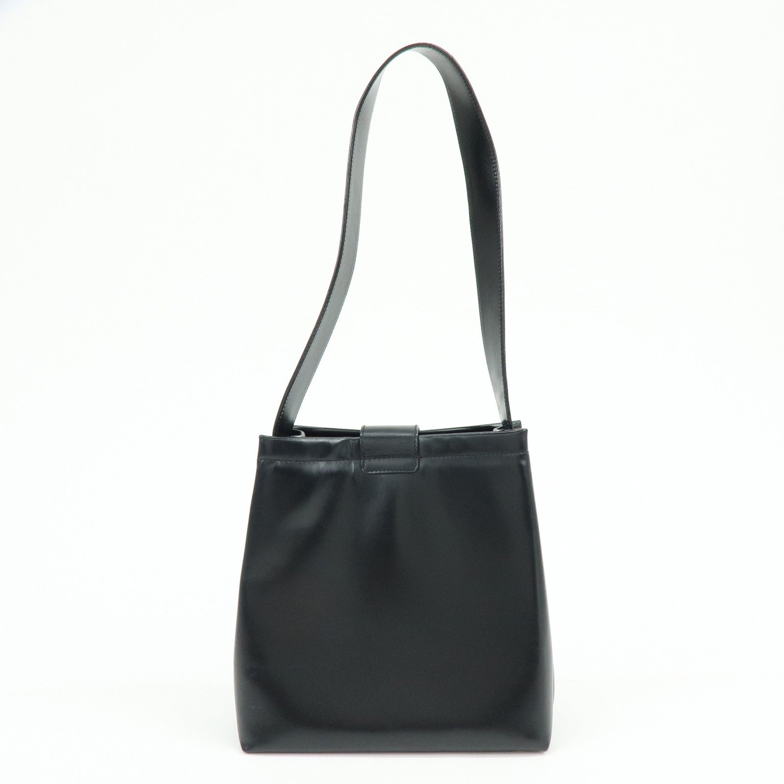 Ferragamo Vara Leather Shoulder Bag Hand Bag Black