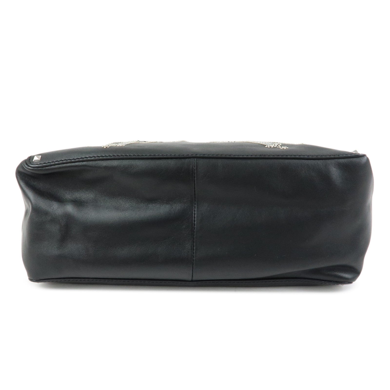 VALENTINO Studs Leather 2Way Bag Shoulder Bag Hand Bag Black