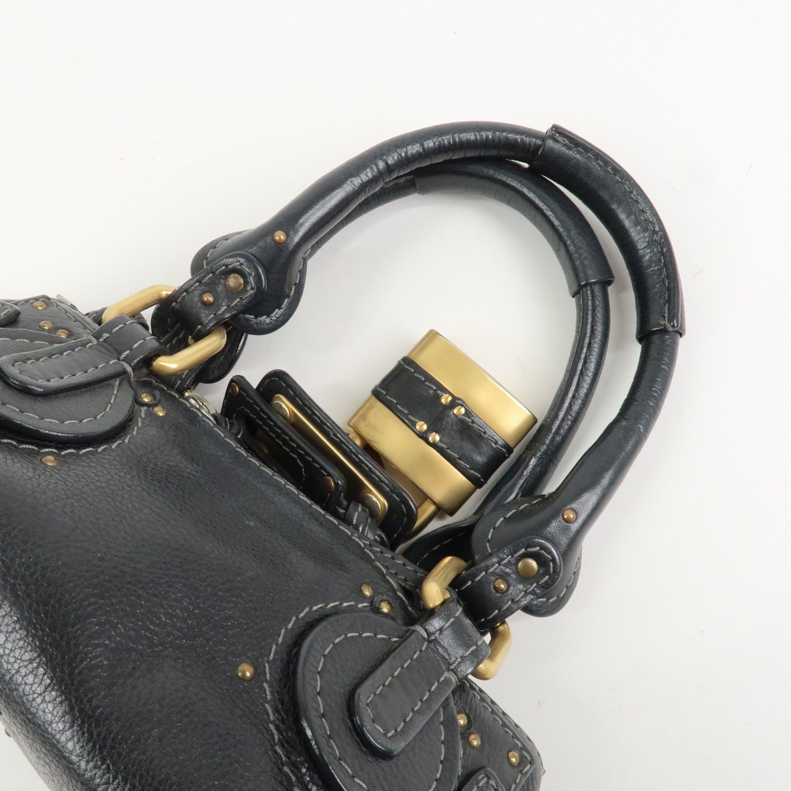 Chloe Paddington Leather Hand Bag Shoulder Bag Black