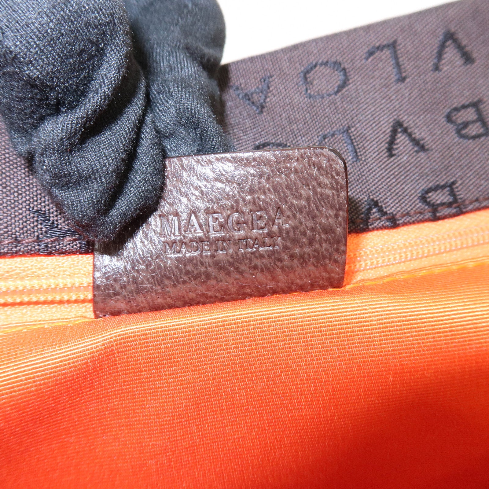 BVLGARI Logo Mania Canvas Leather Shoulder Bag Tote Bag Brown