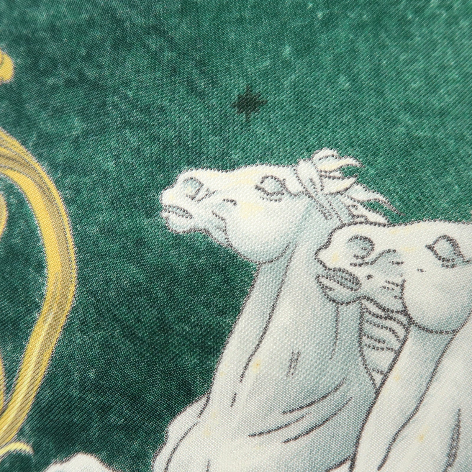 HERMES Carre 90 Silk 100% COSMOS Scarf Green