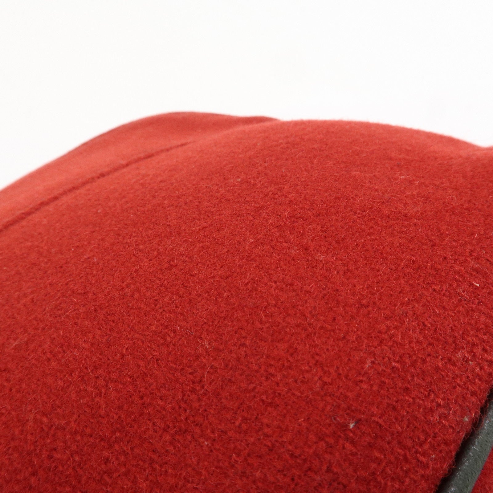 HERMES Wool 100% Leather Bolide Pouch MM Cosmetic Pouch Red