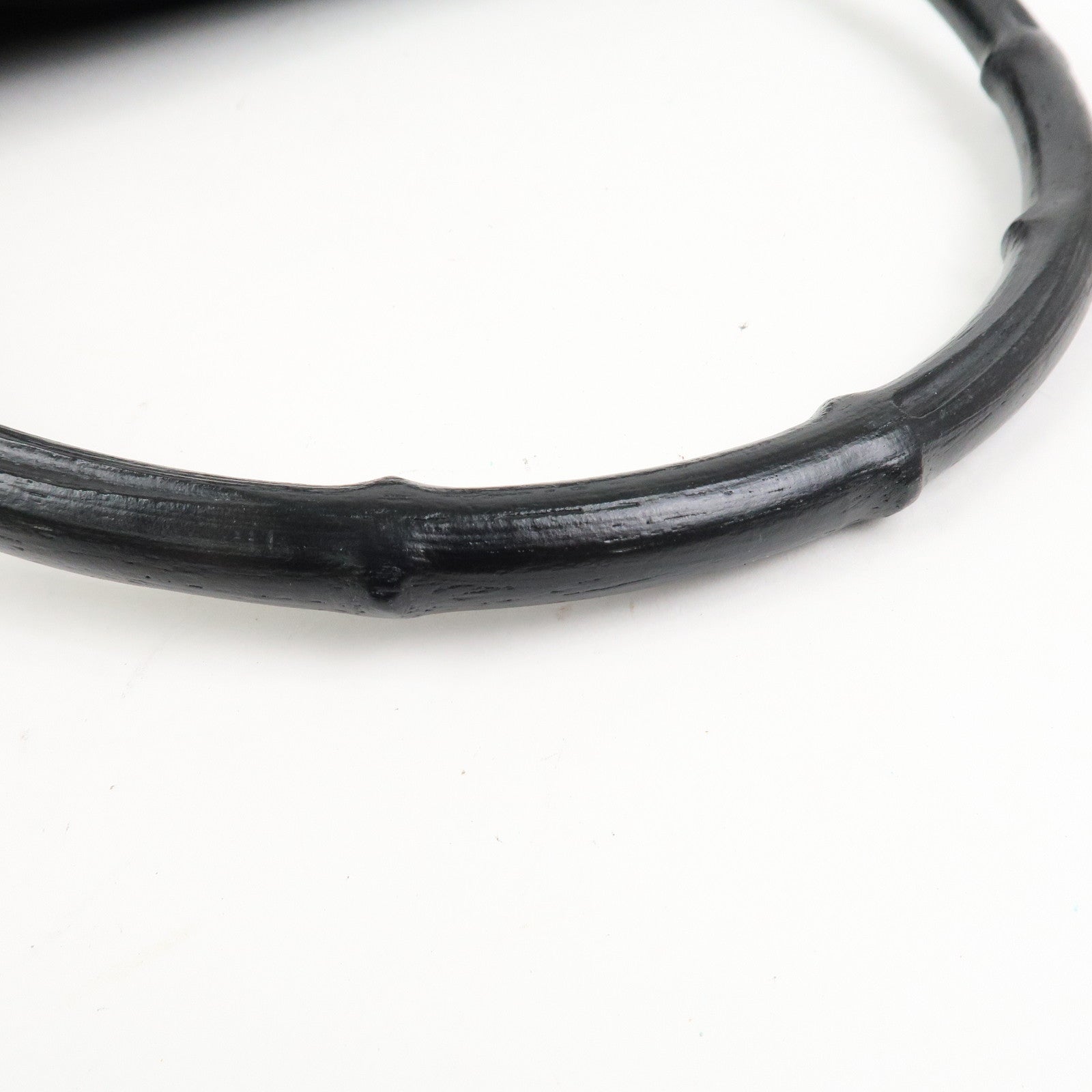 GUCCI Bamboo Suede Shoulder Bag Hand Bag Black 001・3239