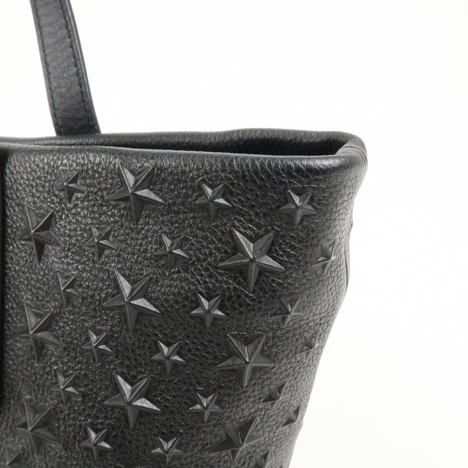 JIMMY CHOO Star Emboss SOFIASEMG Calf Leather Tote Bag Black