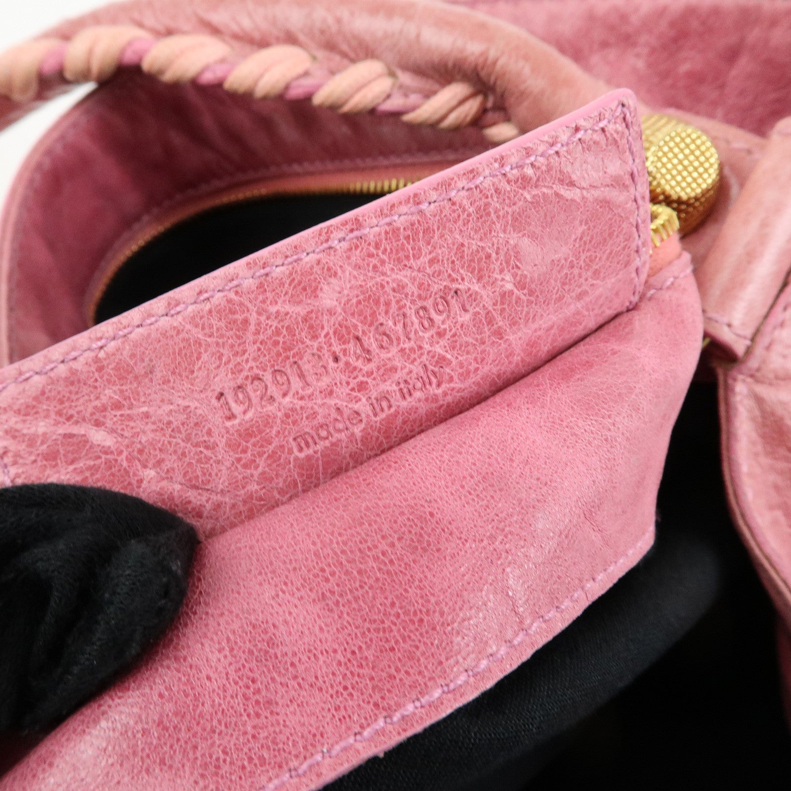 BALENCIAGA Giant 21 Bucket Bag Leather Shoulder Bag Pink 192913