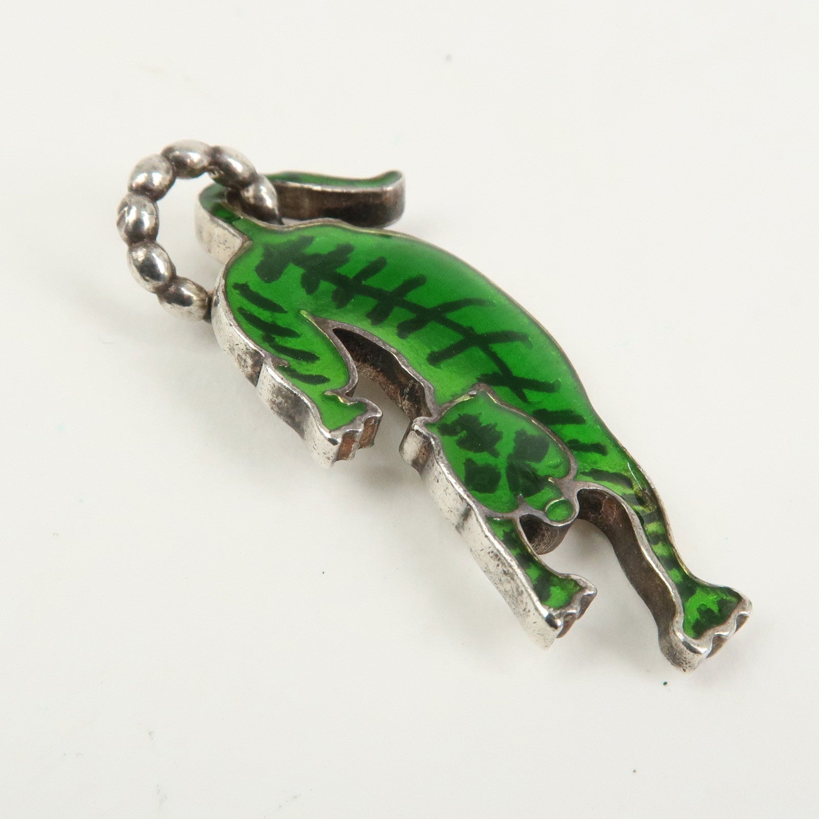 GUCCI Tiger Motif Pendant Top SV925 Silver Green
