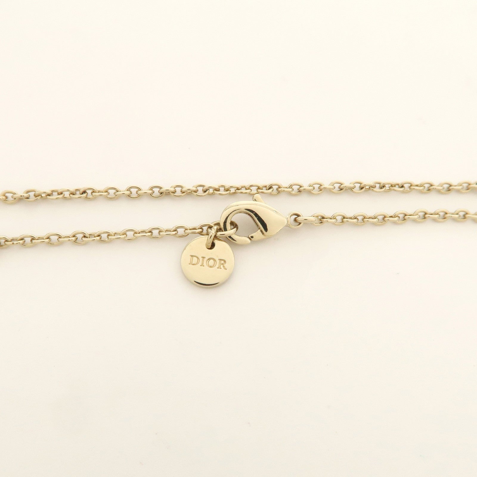 Christian Dior CD Logo Metal Rhinestone Bracelet Gold