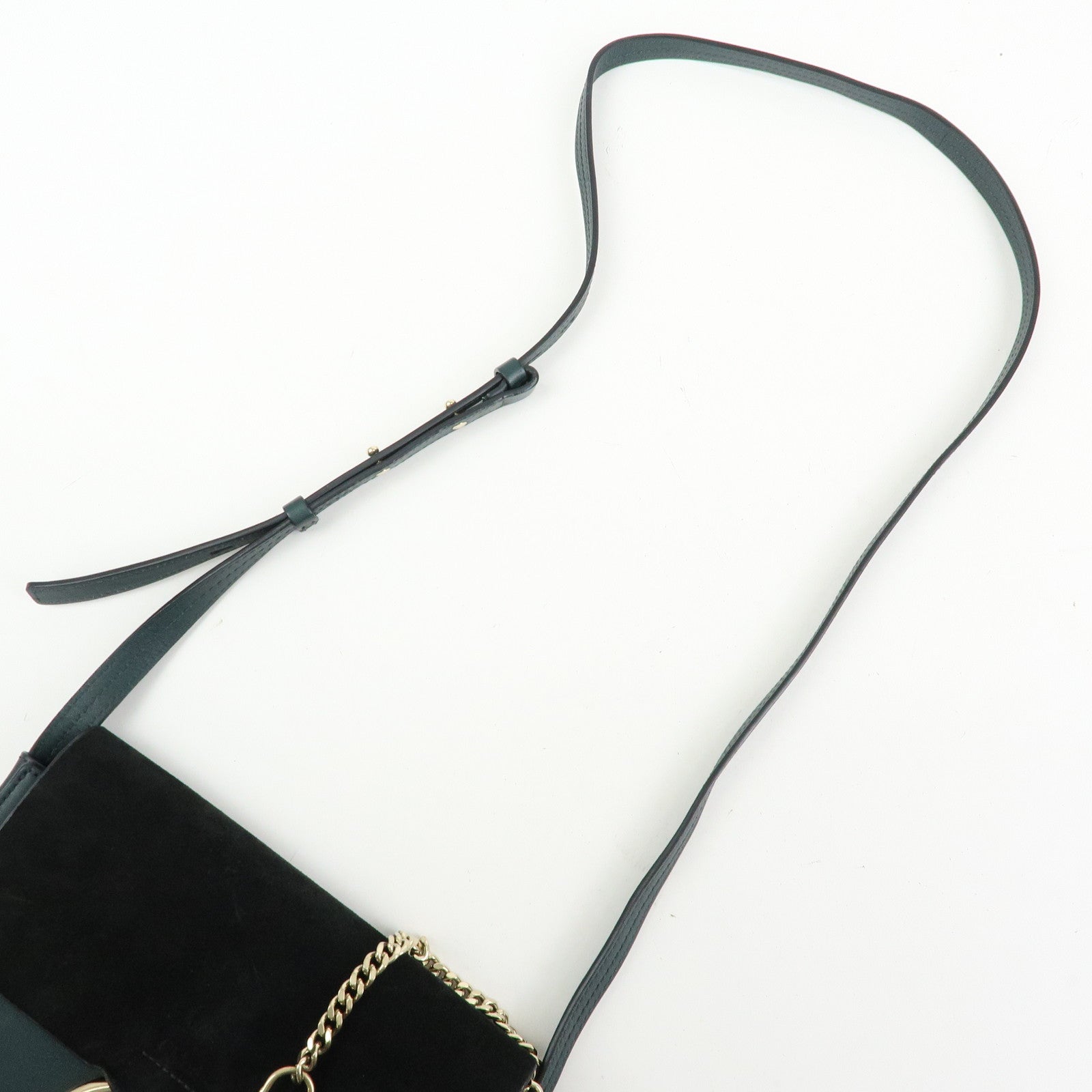 Chloe Faye Suede Leather Shoulder Bag Crossbody Bag Dark Green