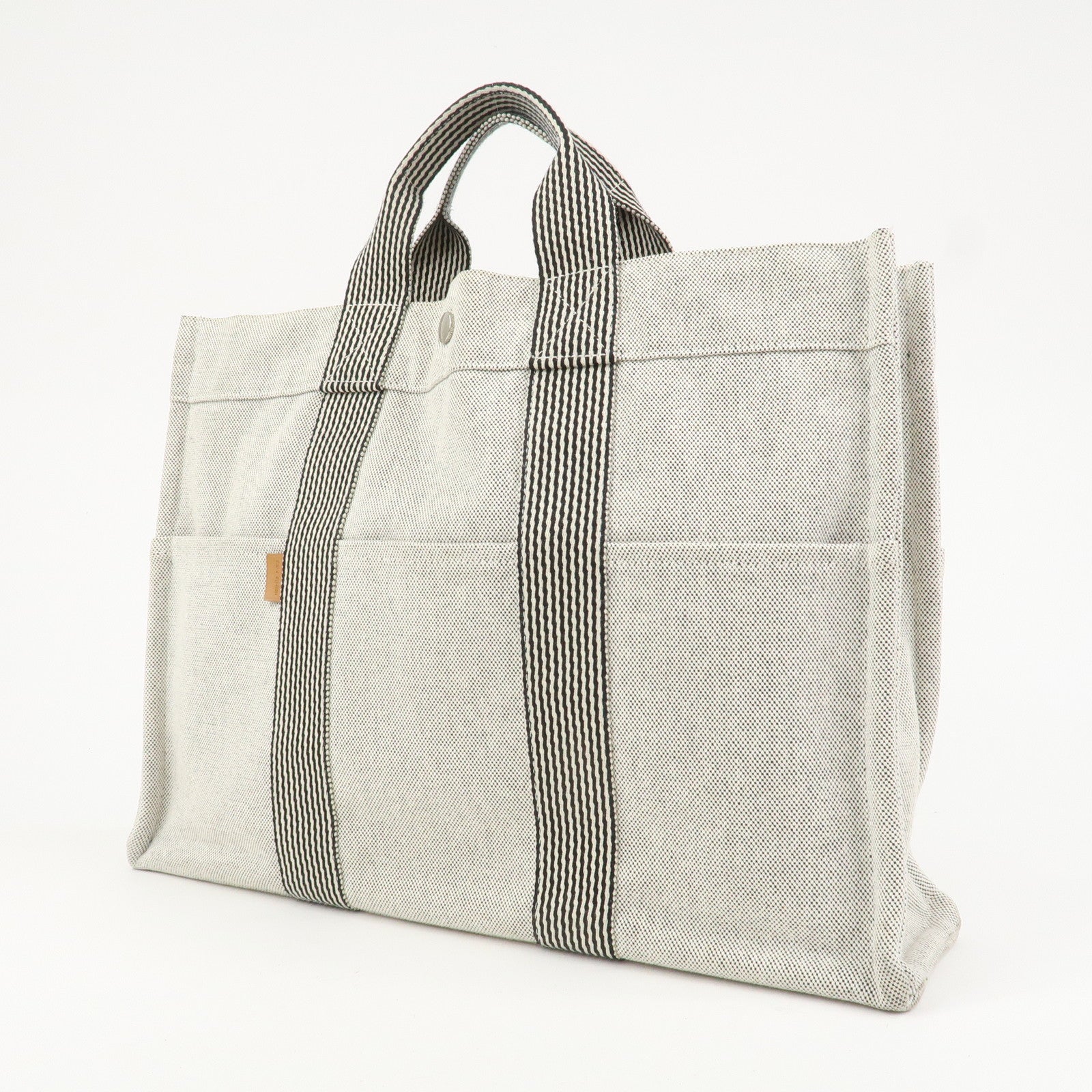 HERMES New Fourre Tout MM Canvas Tote Bag Hand Bag Gray
