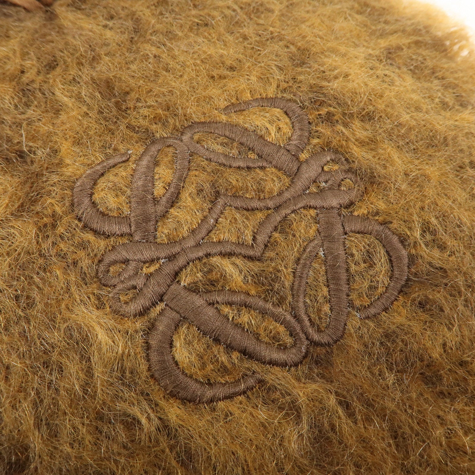 LOEWE Anagram Mohair Wool Scarf Shawl Brown Light Brown