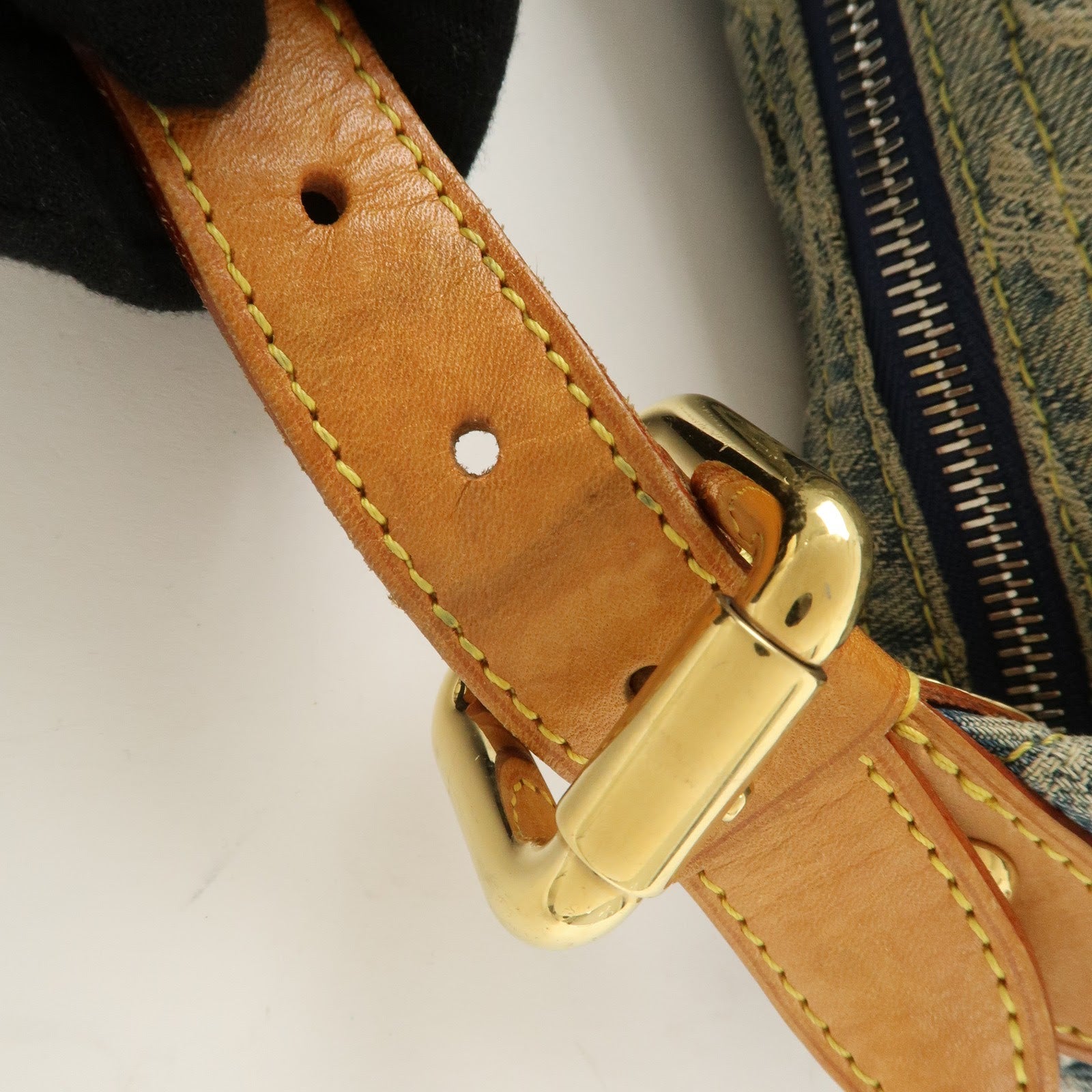 Louis Vuitton Monogram Denim Baggy PM 2Way Shoulder Bag Blue M95049 Used