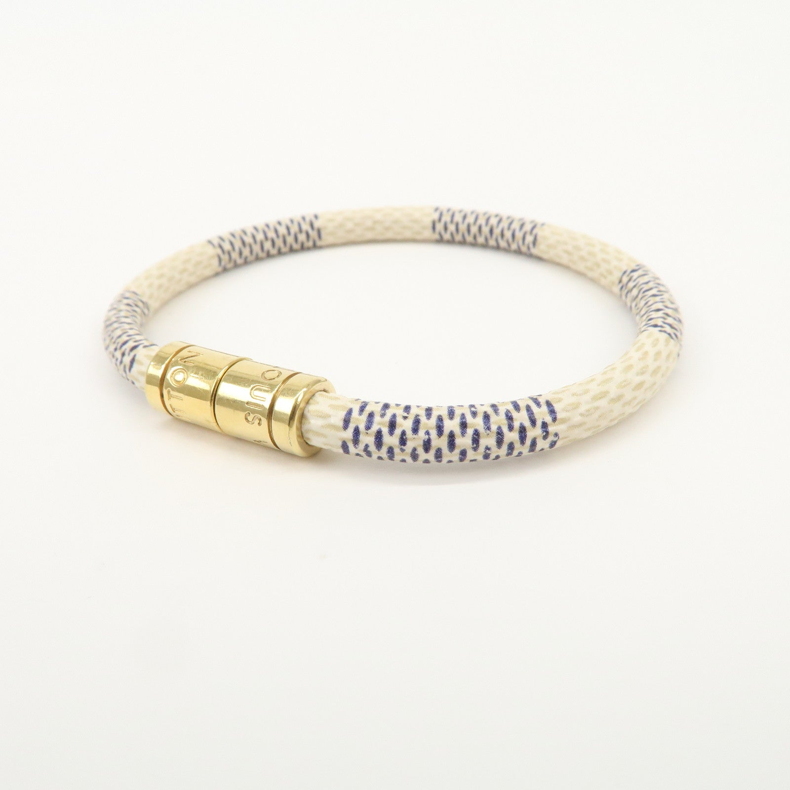 Louis Vuitton Damier Azur Canvas Keep It Bracelet Ivory M6607E