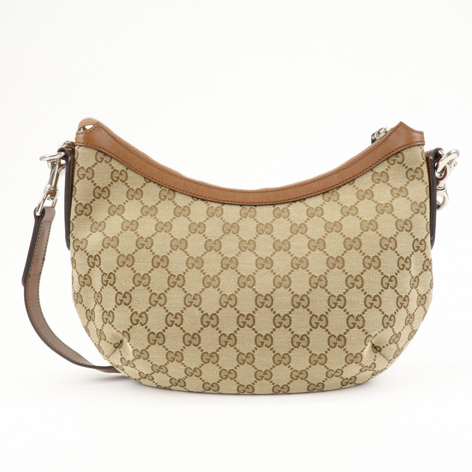 GUCCI Sherry GG Canvas Leather Shoulder Bag Beige Brown 353399