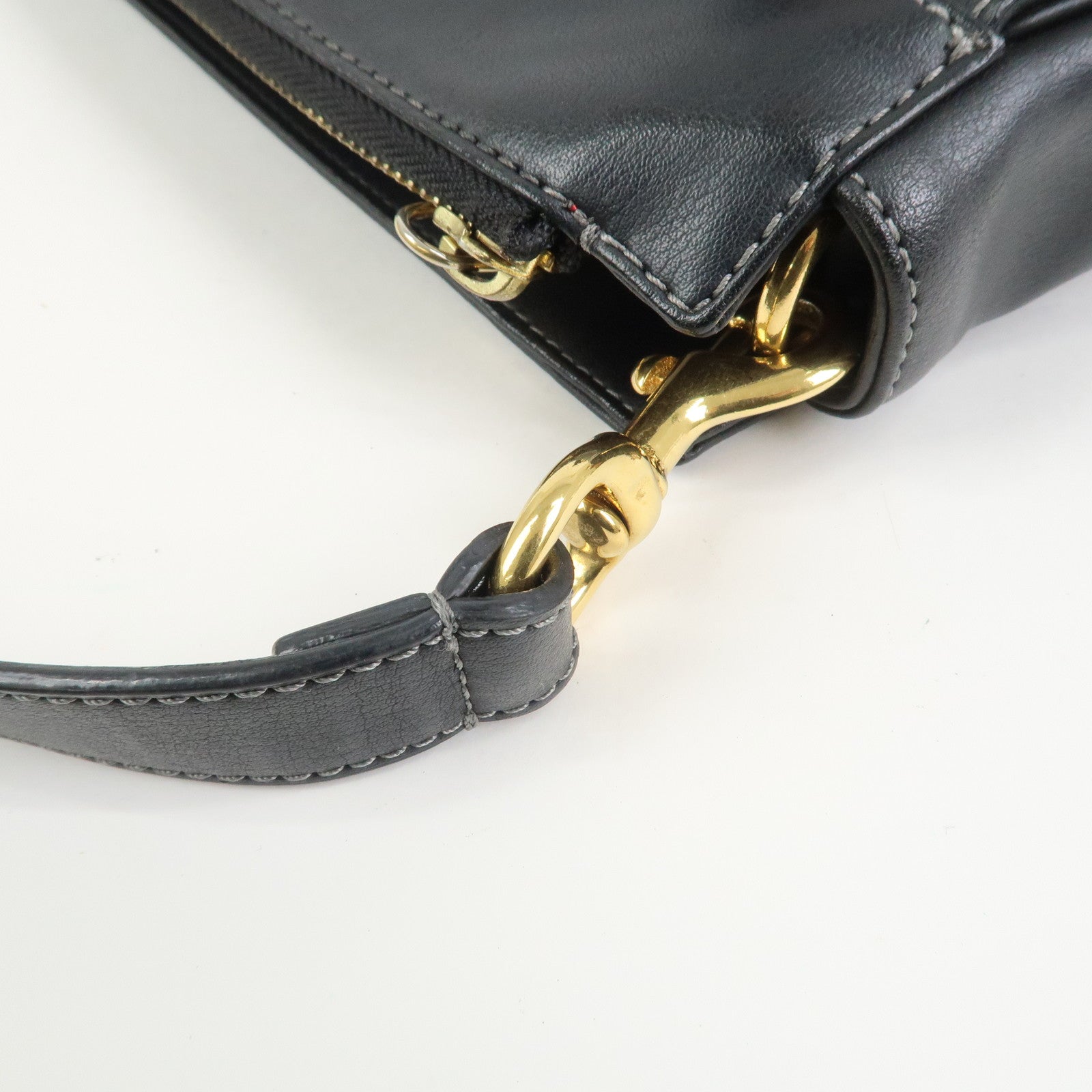 Chloe Eden Logo Leather Shoulder Bag Crossbody Bag Black Brown