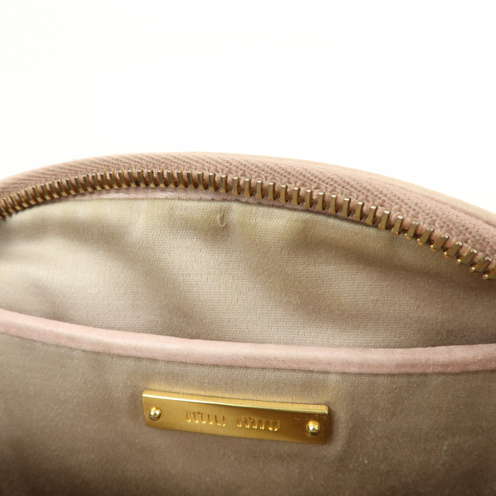 MIU MIU Leather Shoulder Bag Crossbody Bag Light Pink 5BH543