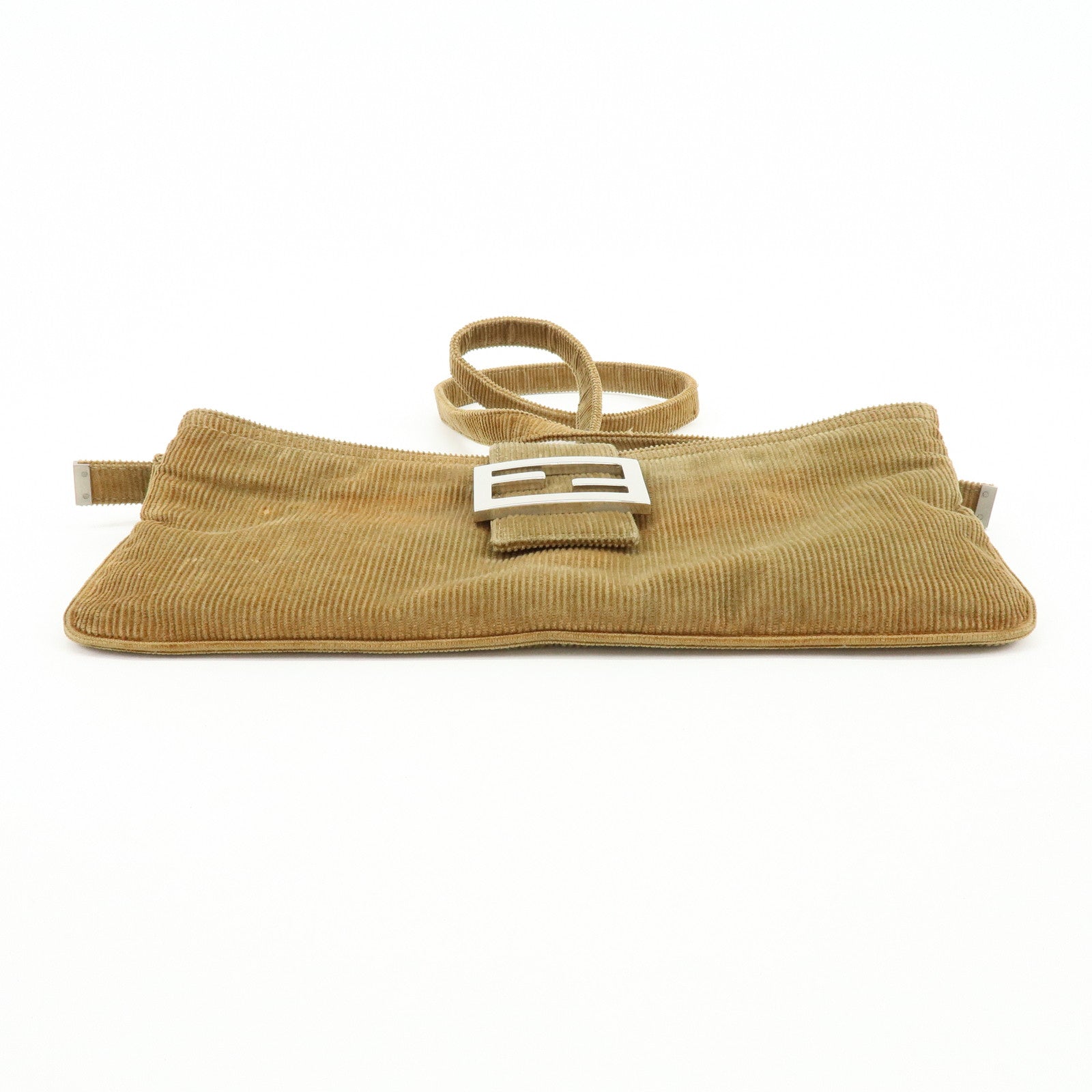 FENDI Corduroy Shoulder Bag Crossbody Bag Brown 26685