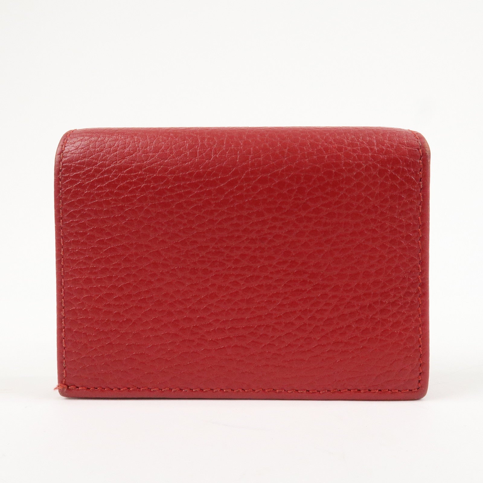 GUCCI GG Marmont Leather Bi-Fold Wallet Red 456126 Used